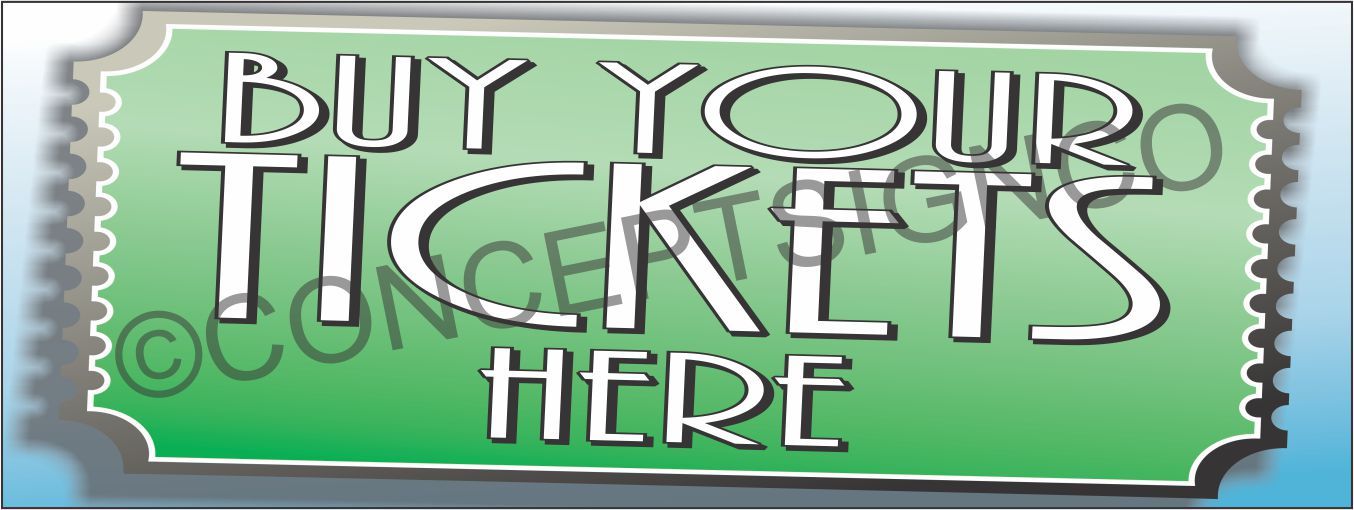 4’X10′ BUY YOUR TICKETS HERE BANNER Outdoor Sign XL Fair Carnival Raffle Events