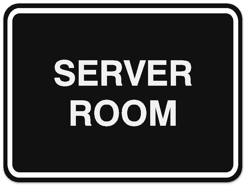 Medium Black Classic Framed Server Room Sign Durable Office Door Nameplate