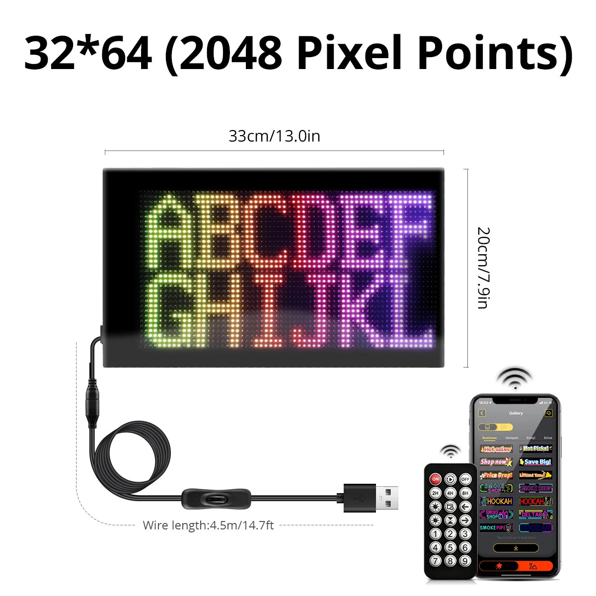 Smart APP Control LED Pixel Matrix Panel Light, Flexible, IP66 Waterproof, DIY T