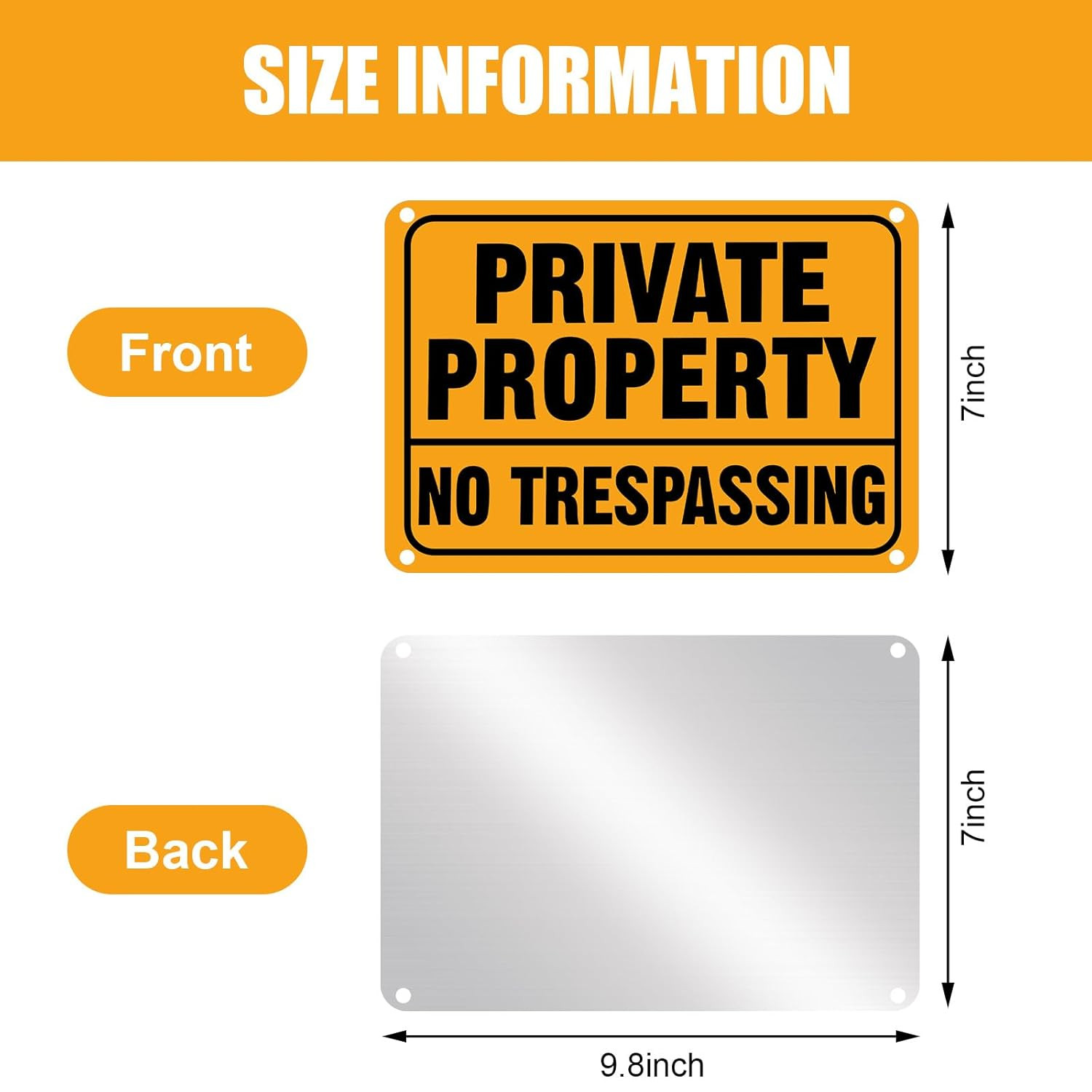 40 Pcs No Trespassing Signs – Reflective Metal Outdoor Security Warning Signs
