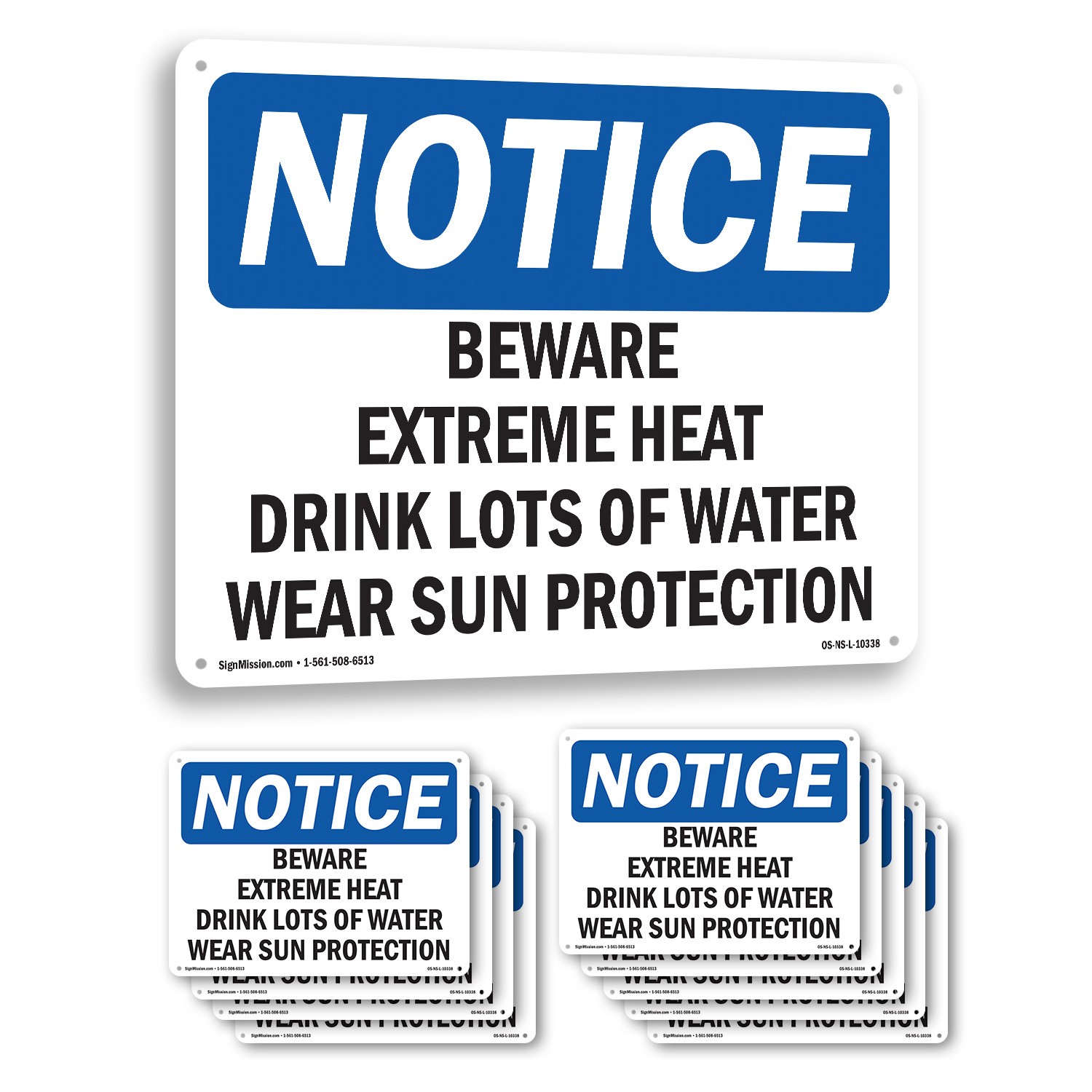Beware Extreme Heat Drink Lots Of Water OSHA Notice Sign Or Decal – 5 or 10 Pack