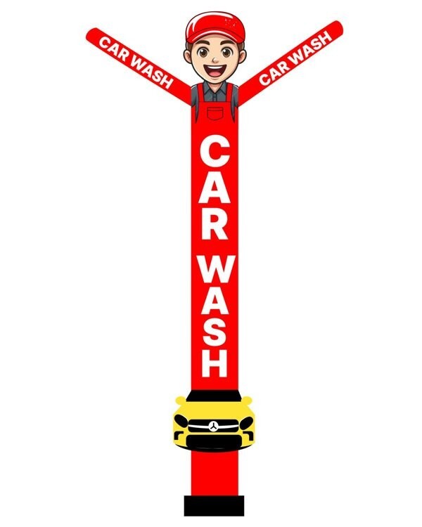 20ft Custom Car Wash Guy Air Inflatable Dancer With Car Logo {Without Blower}