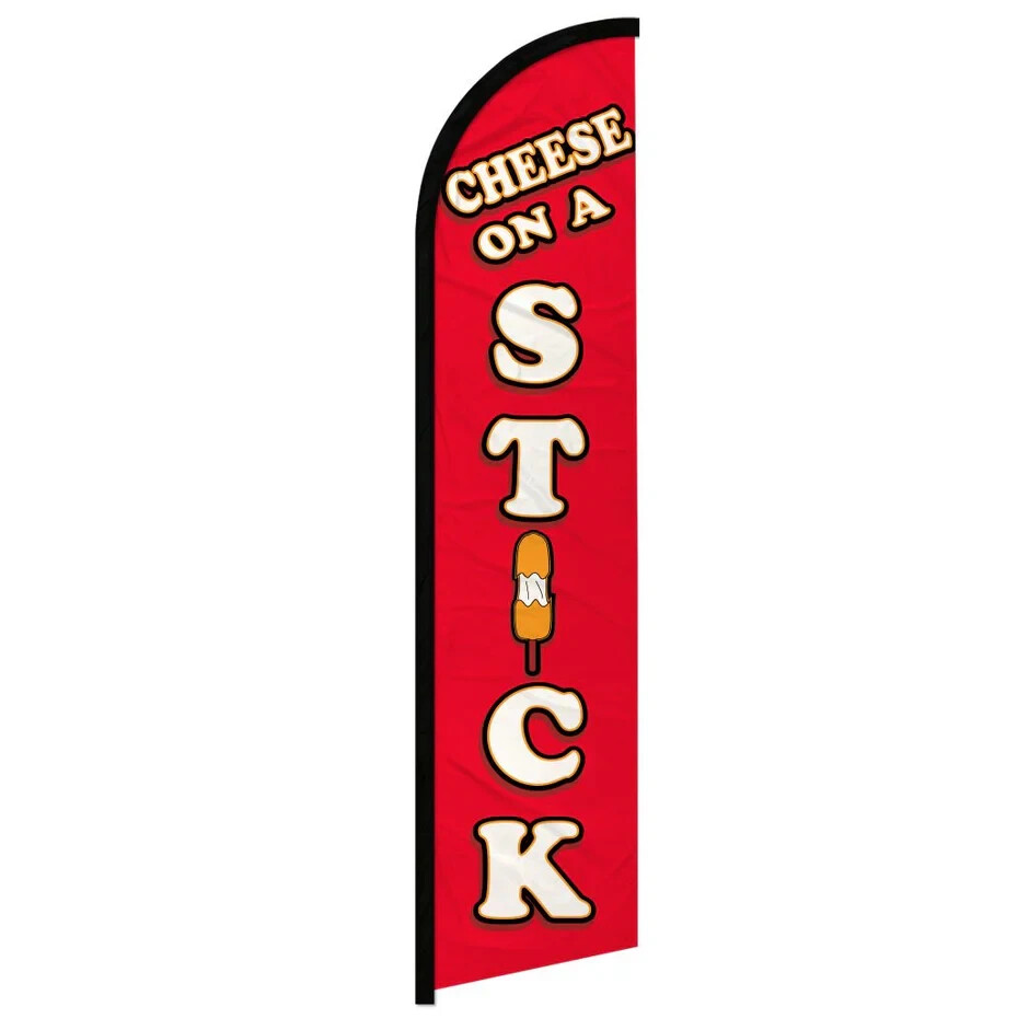 Cheese on a Stick Windless Full Sleeve Advertising Fried Fair Food Banner Flag