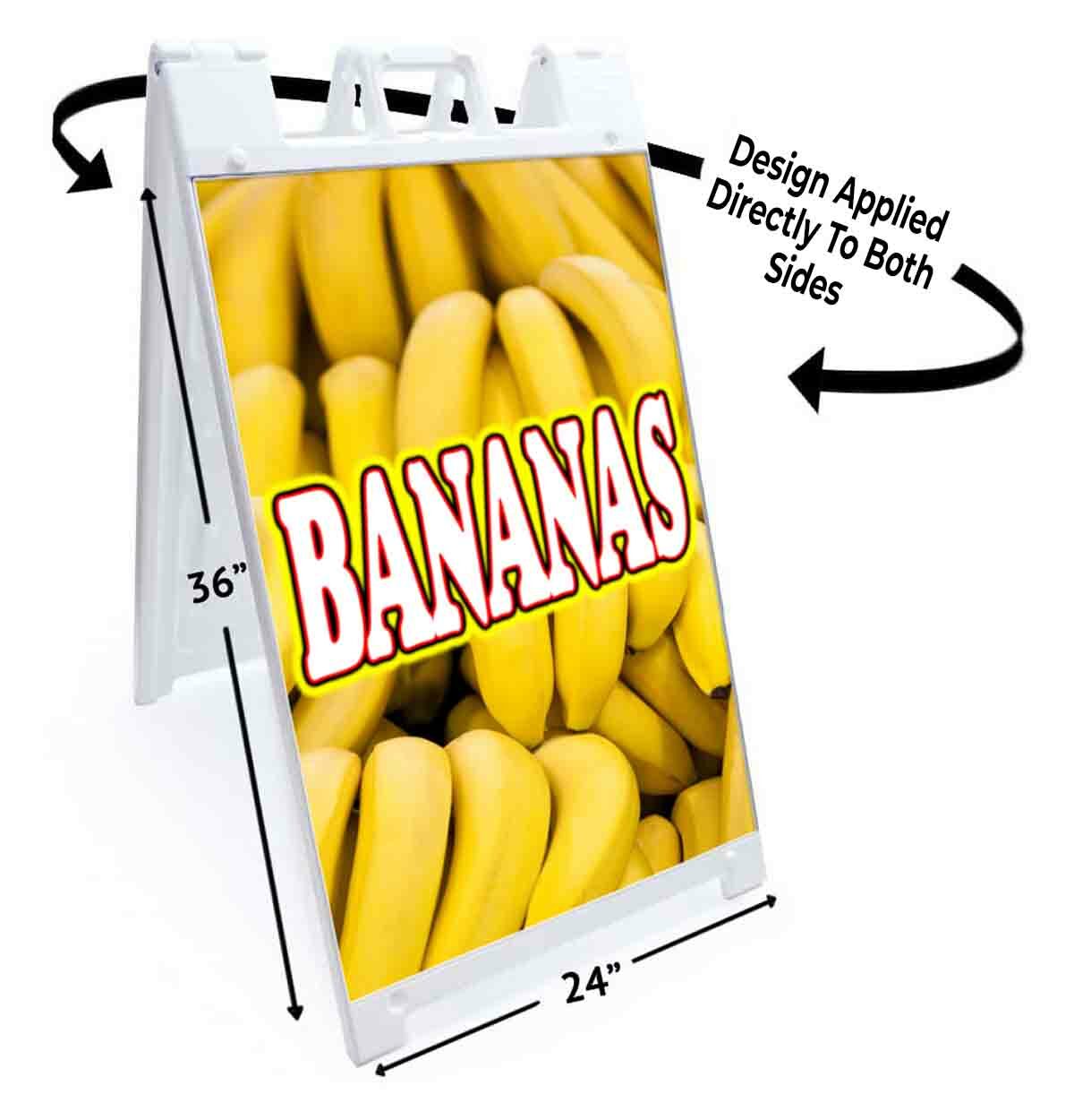 BANANAS Signicade 24×36 Aframe Sidewalk Sign Banner Decal FRESH FRUIT PRODUCE