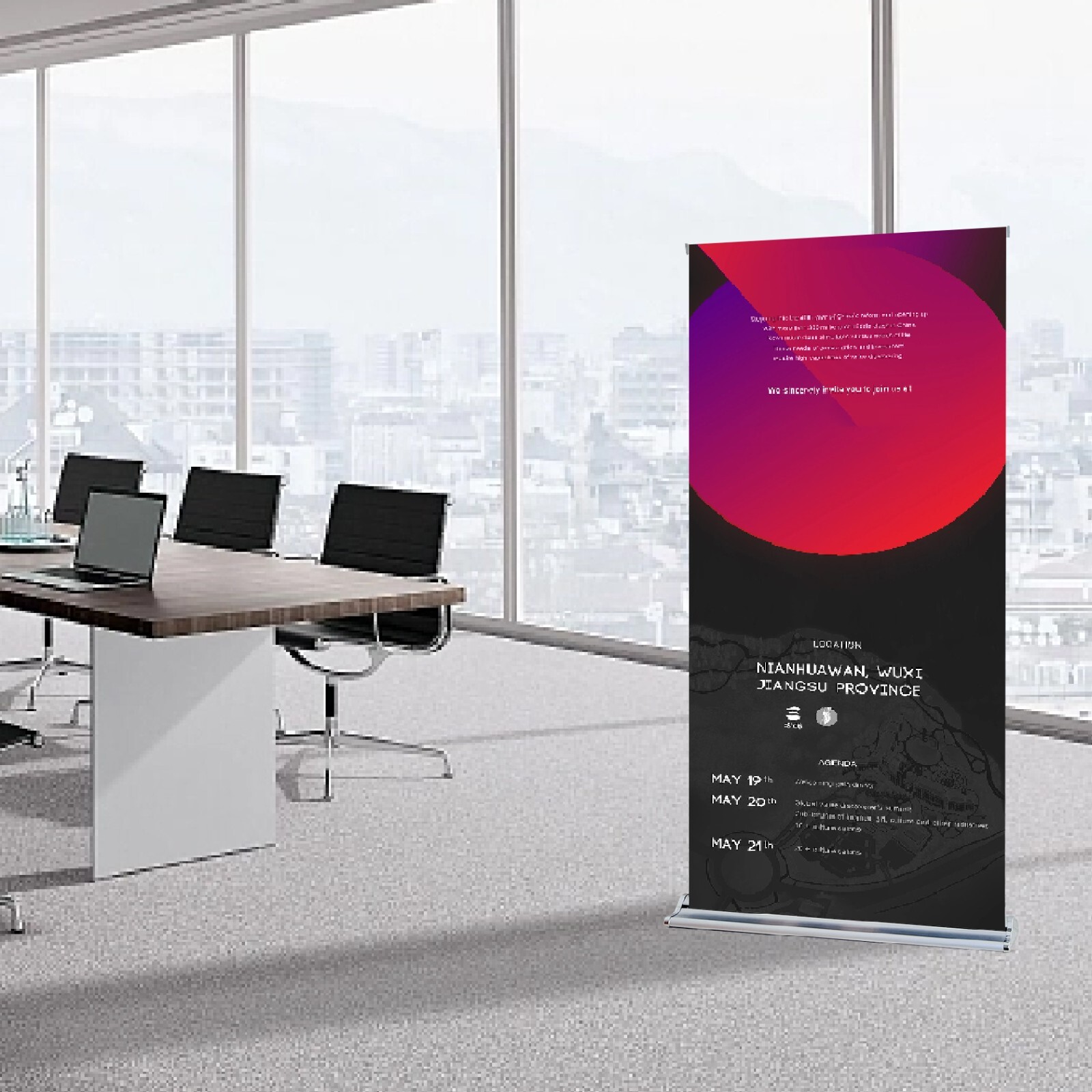 Deluxe Adjustable Banner Stand 24″ 33½” 36″ 48″ 60″x80-90″ Wide-base