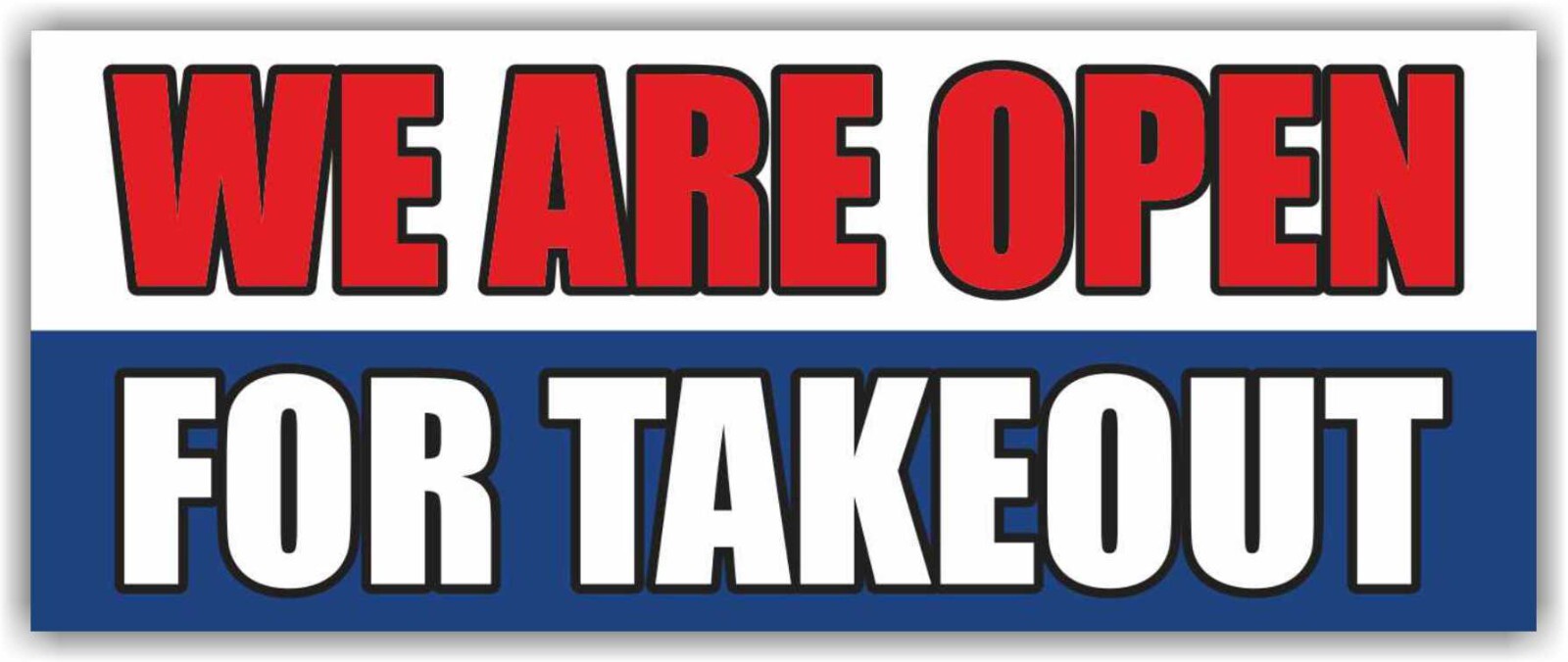 WE ARE OPEN FOR TAKEOUT Advertising Banner Vinyl Mesh Sign Delivery service Food