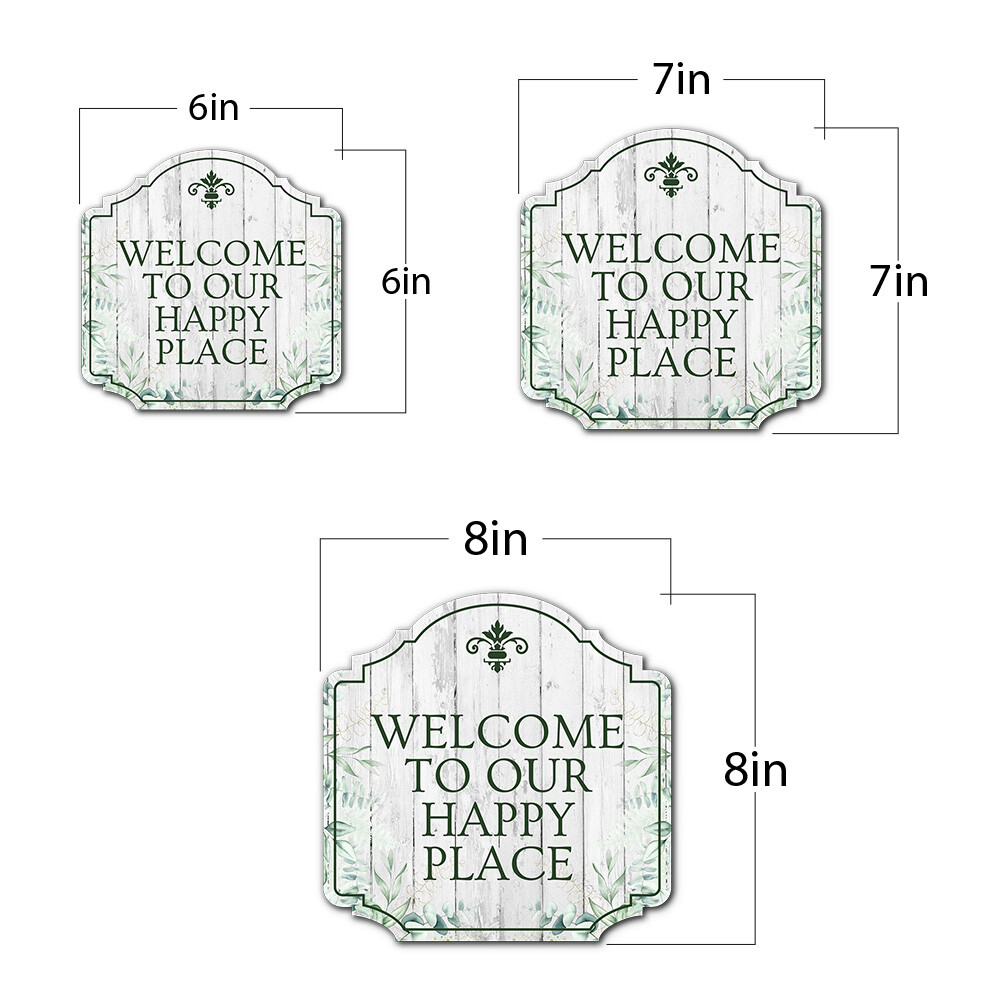 Heritage Plus Welcome to Our Happy Place Wall or Door Sign