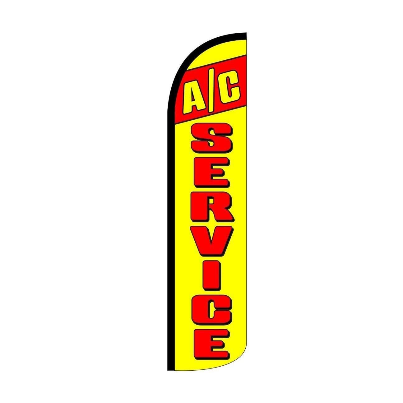 AC Service Swooper Flutter Windless Feather Flag | 3ft W x 11.5ft Tall