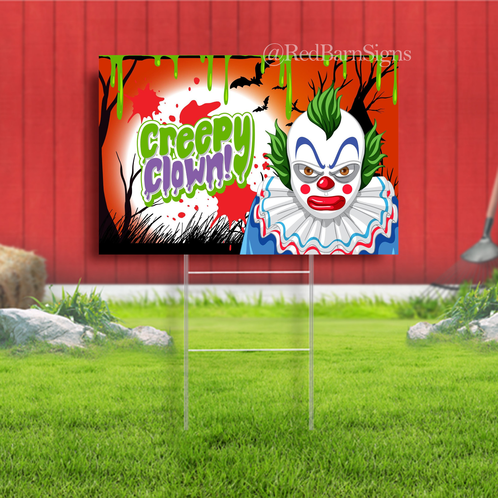 Creepy clown poster with killer clown character indoor outdoor yard sign