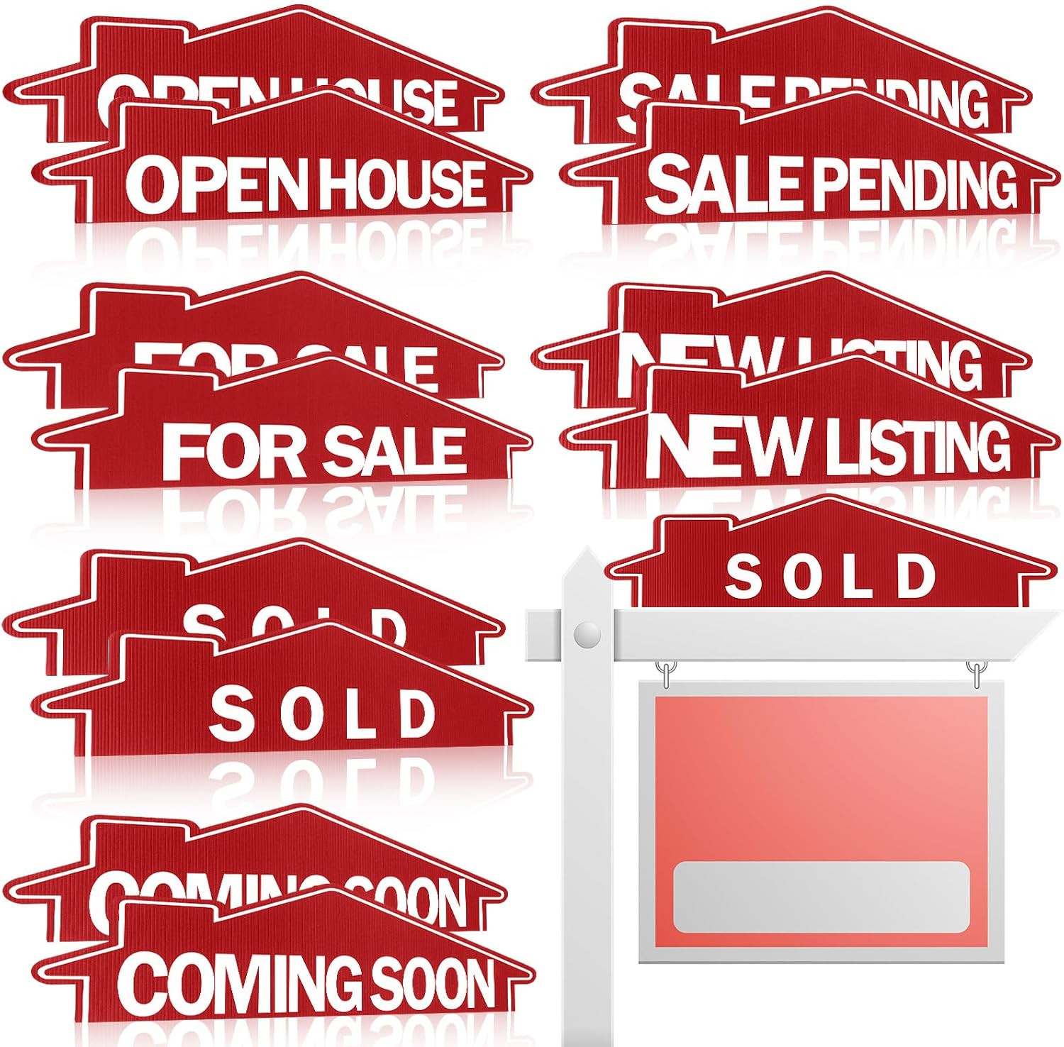 12 Pcs Real Estate Rider Signs 24 X 6 Inch Coming Soon, for Sale, Pending, Sold