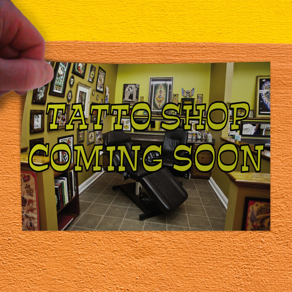 Decal Stickers Tattoo Shop Coming Soon Advertising Printing Store Sign Label