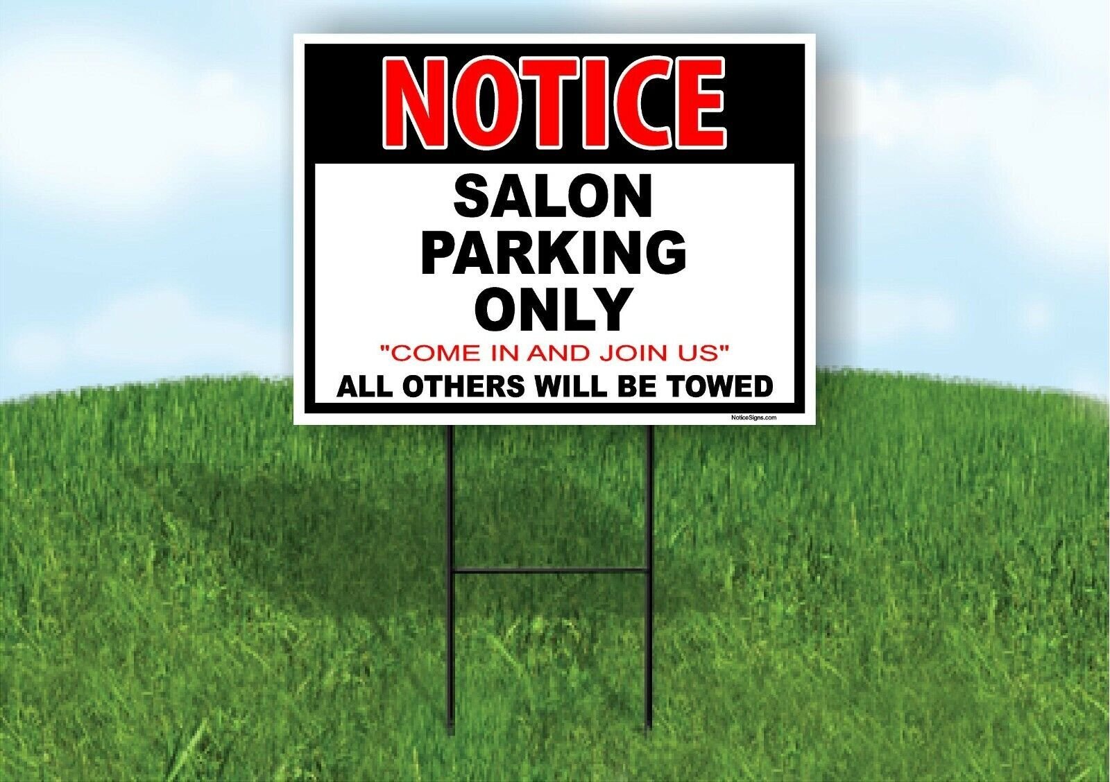 NOTICE SALON PARKING ONLY Yard Sign Road with Stand LAWN POSTER