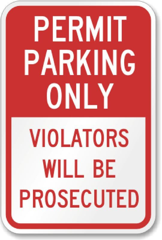 Aluminum Parking Permit Sign Weatherproof 8×12 Metal Business Sign