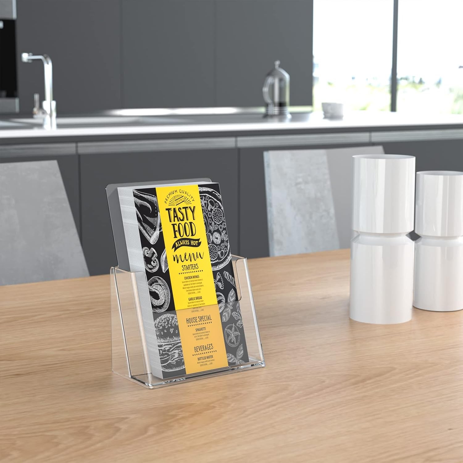 zavekia 2 Pack 6” x 9” Acrylic Brochure Holder,wide brochure leaflet clear