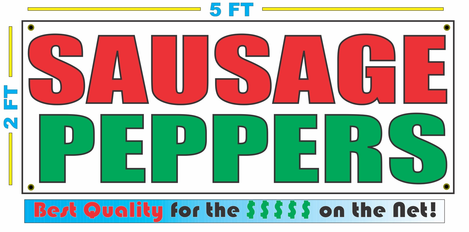 SAUSAGE PEPPERS Banner Sign NEW Larger Size Best Quality for The $$$ Fair Food