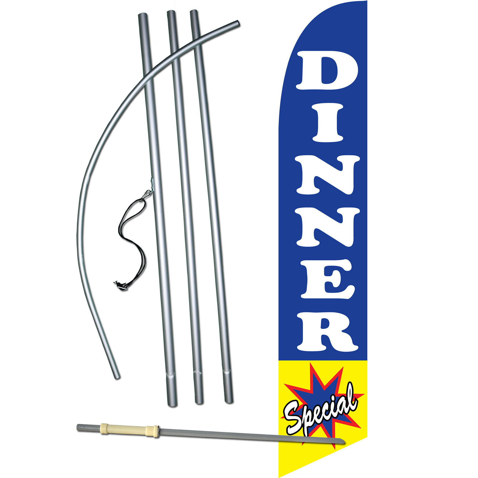 Dinner Special Flag with Flag Pole and Spike