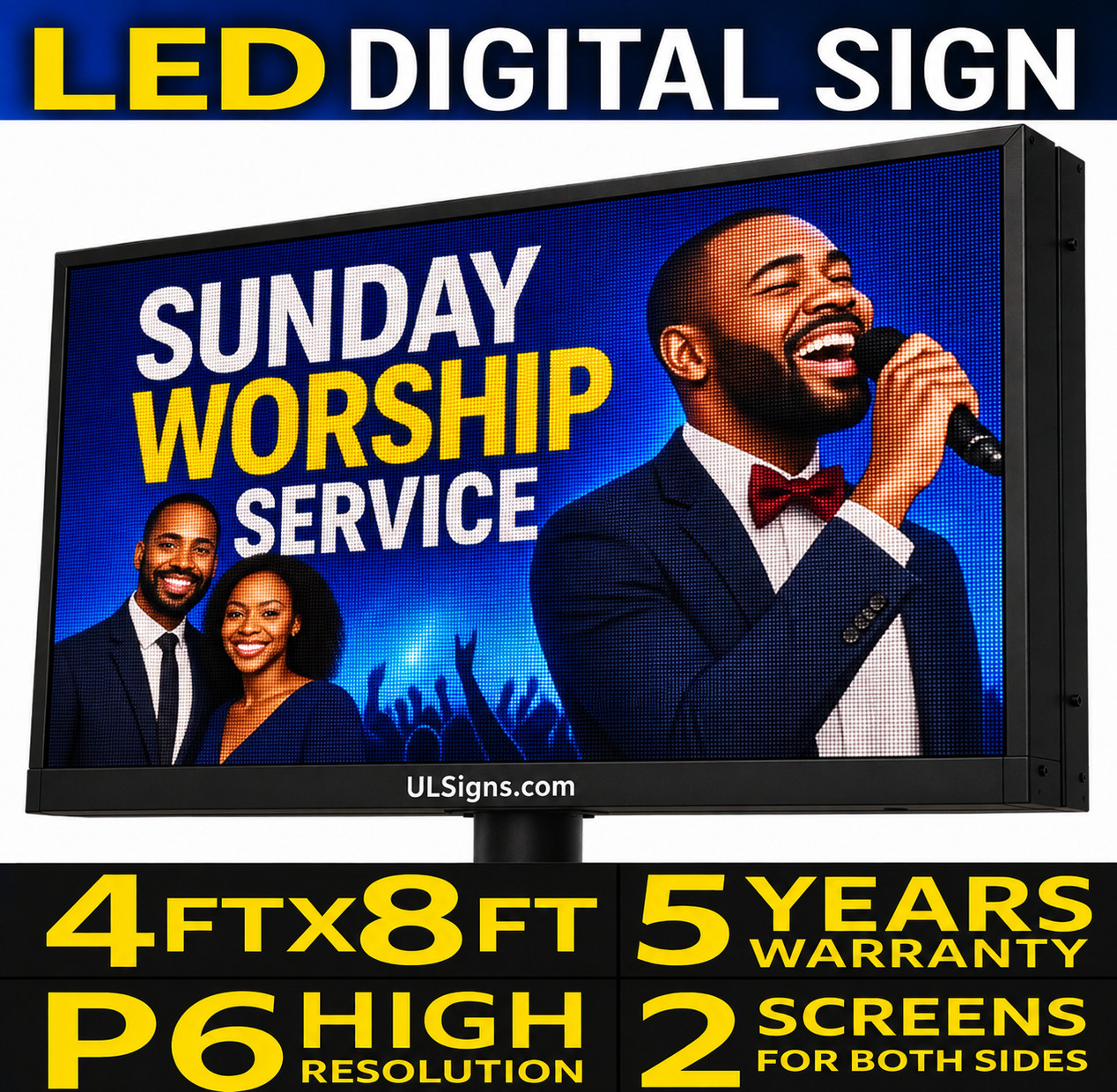 4′ x 8′ P6 HD Double-Sided Outdoor LED Digital Billboard Advertising Display
