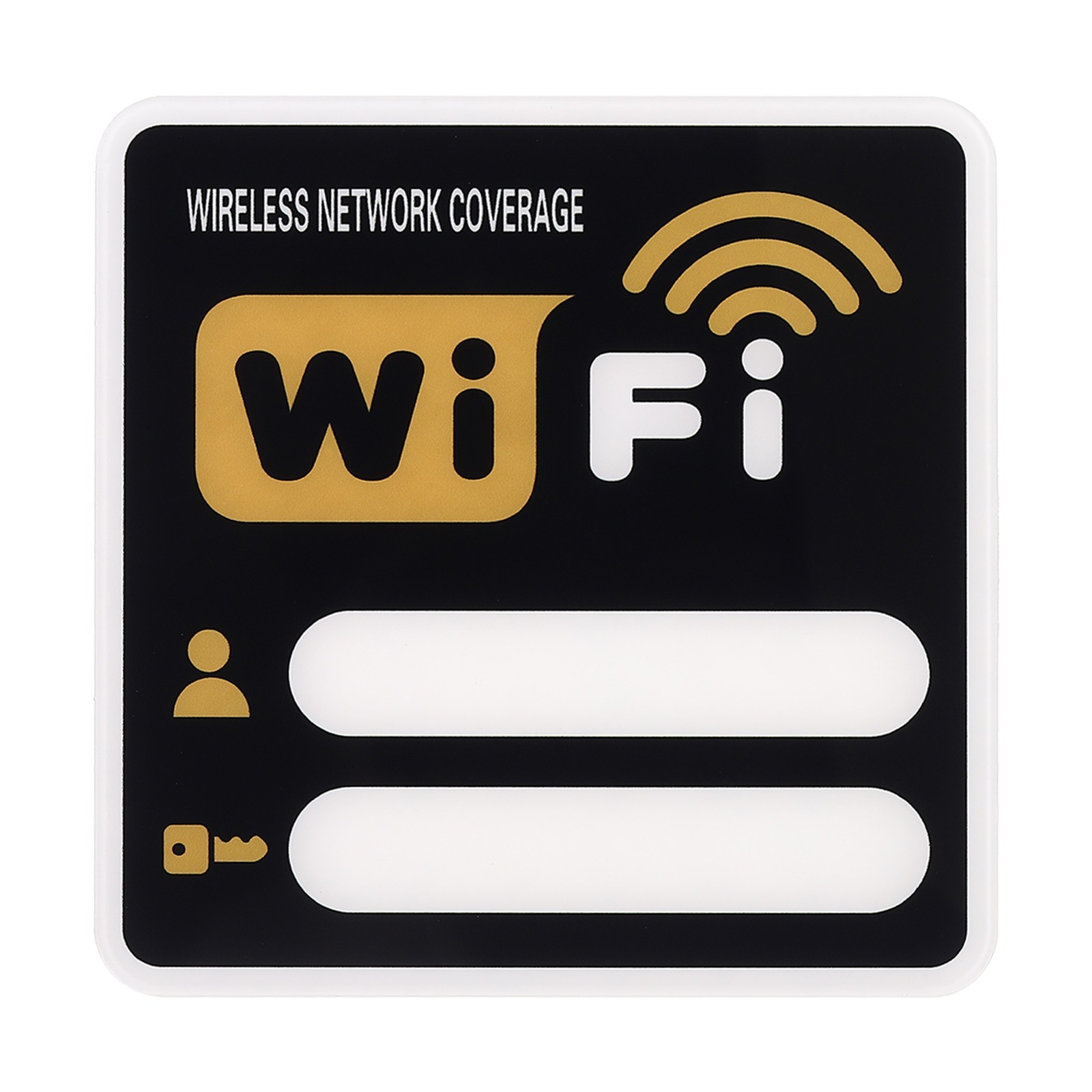 6″ x 6″ Wifi Password Sign, 1 Pcs Acrylic WiFi Sign Self Adhesive, Gold