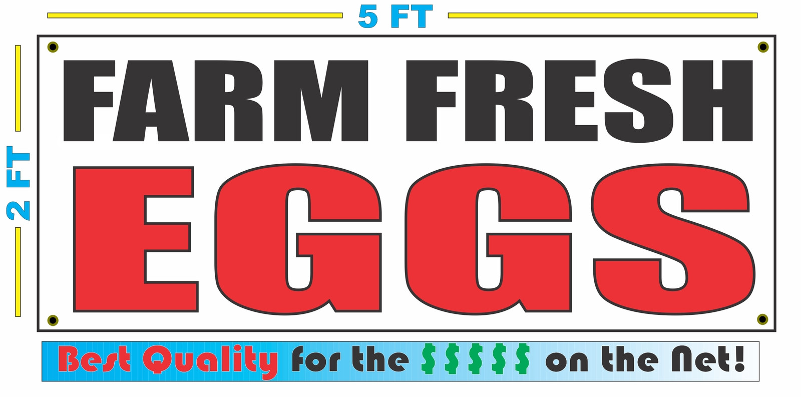 FARM FRESH EGGS Banner Sign NEW Larger Size Best Quality for the $$$