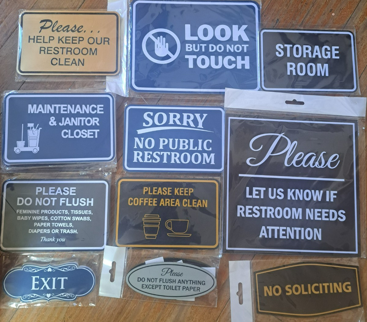 various business signs(plaques) self stick