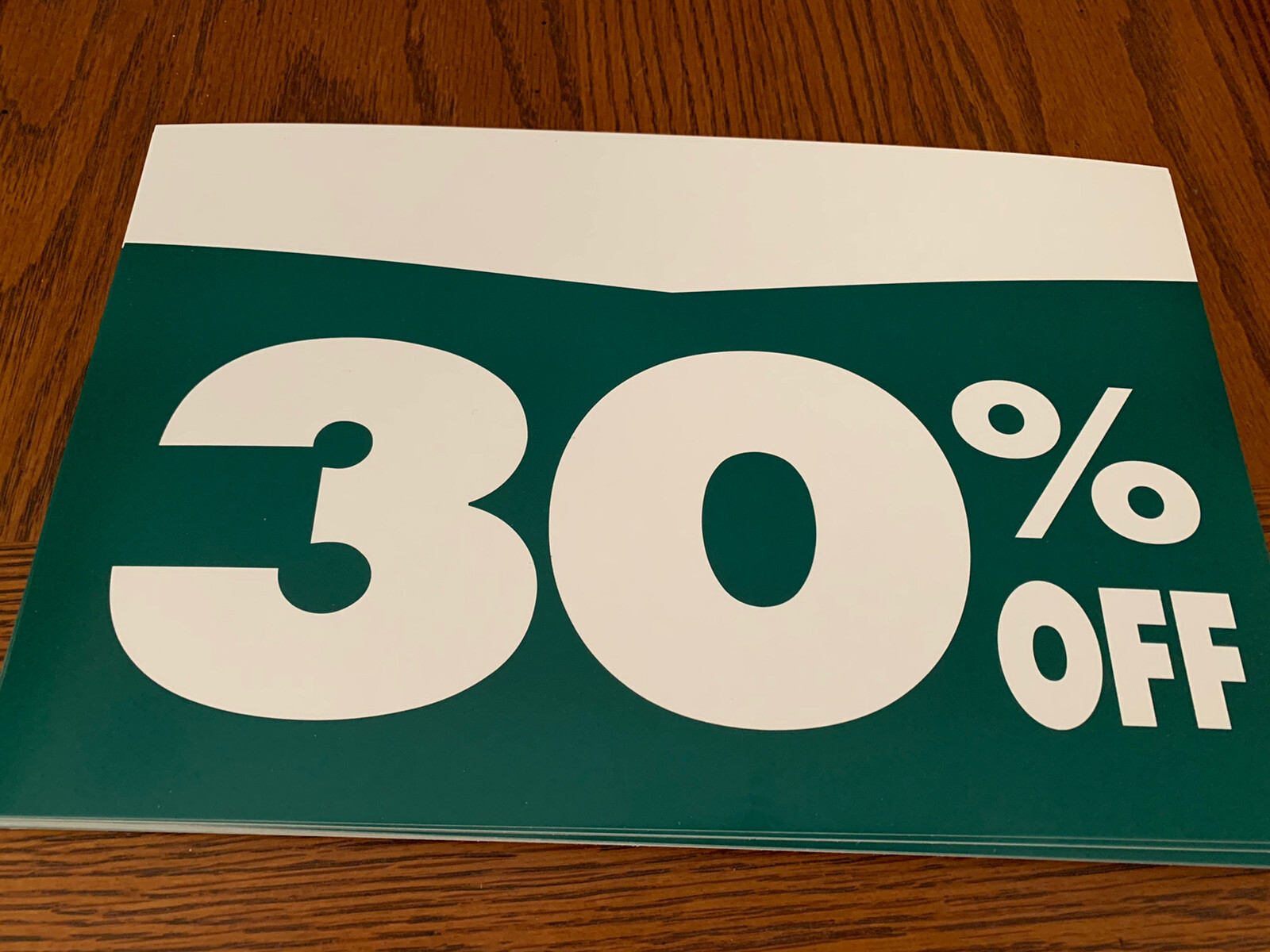 Set Of 50~ Special Sale Retail (GreenColor) Store Sign 30% OFF~ 11 X 7