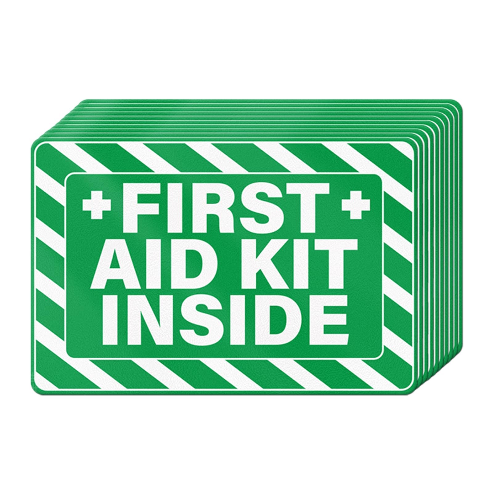 10 PCS First Aid Kit Inside Stickers 6 × 4 Inches Vinyl Emergency Medical Sig…
