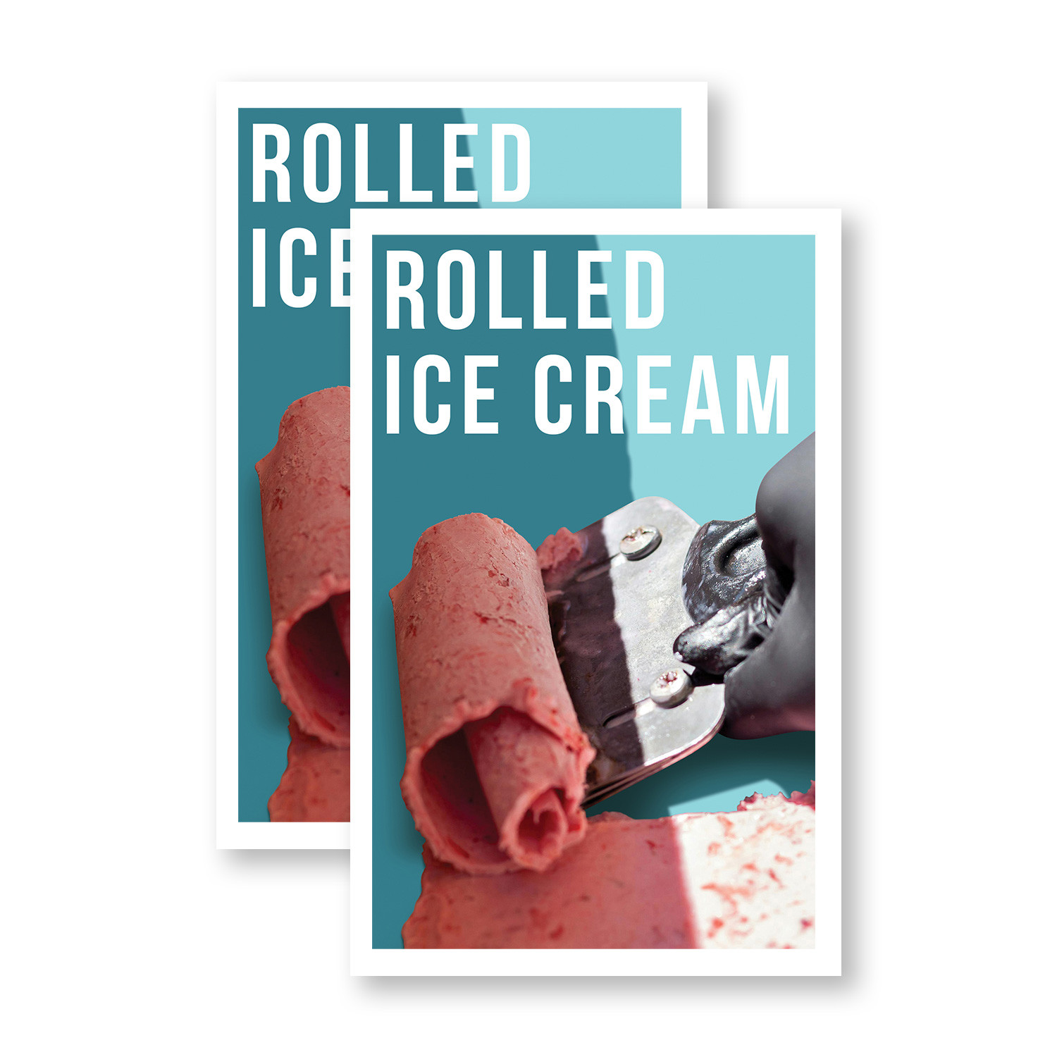 Rolled Ice Cream Heavy Duty A-Frame Sidewalk Sign Freshly Made Desserts Sweet