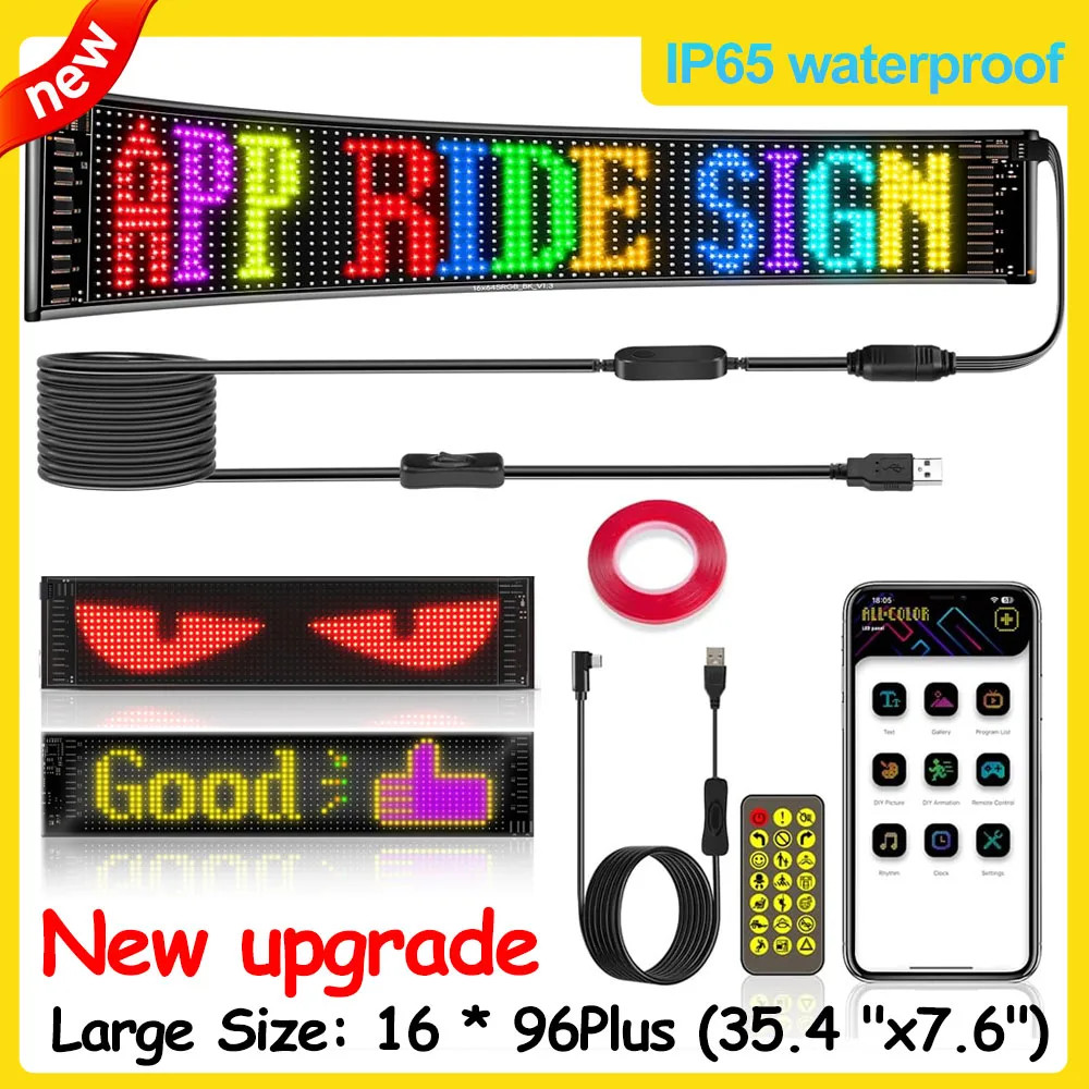 LED DIY Matrix Pixel Panel Led Display Truck Eye Car Sign Animation Bluetooth Ap
