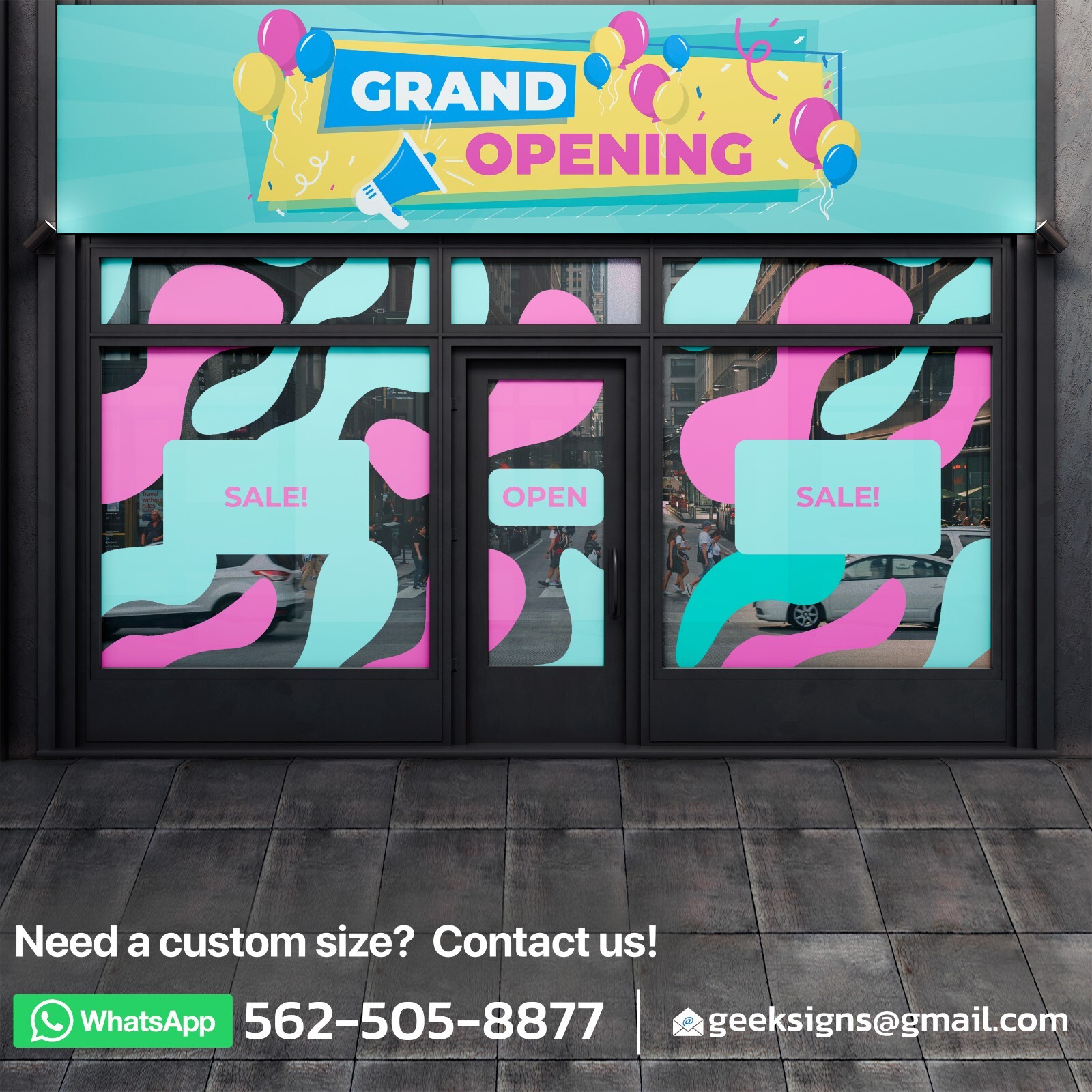 GRAND OPENING retail business advertising store front vinyl banner sign flag