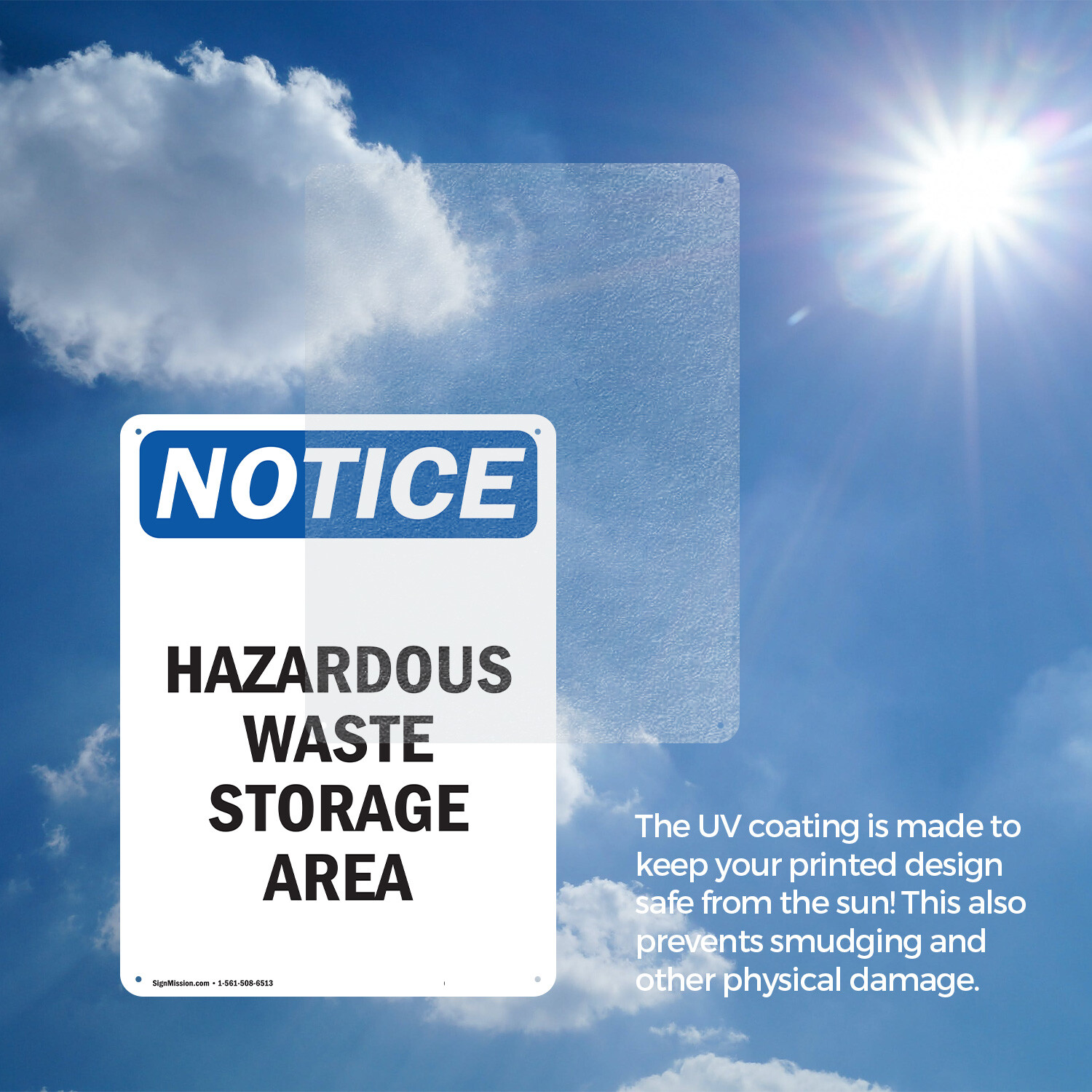 (2 Pack) Hazardous Waste Storage Area OSHA Notice Sign Decal Metal Plastic