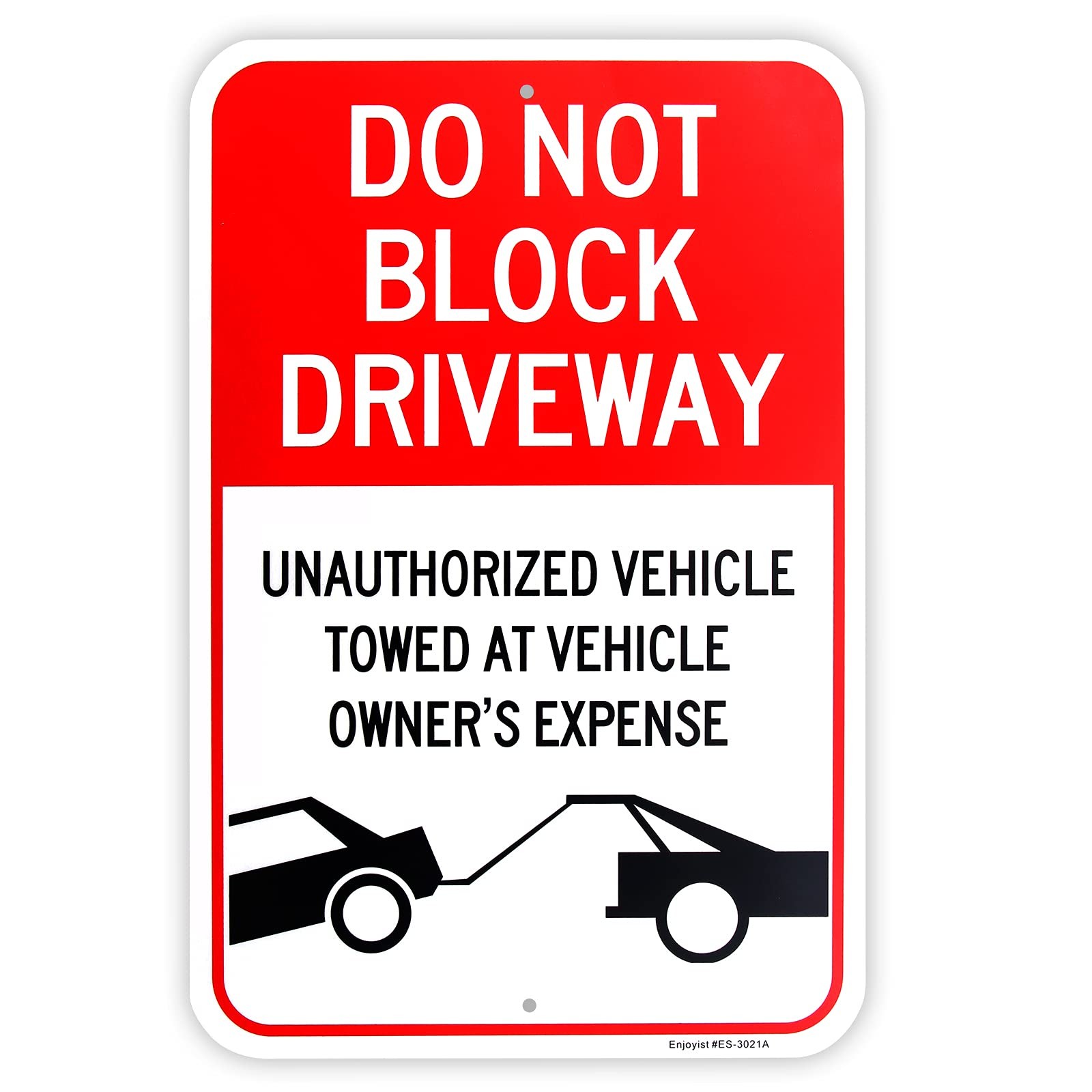 Large Do Not Block Driveway Sign 18×12 Inch Reflective Aluminum Rust Free