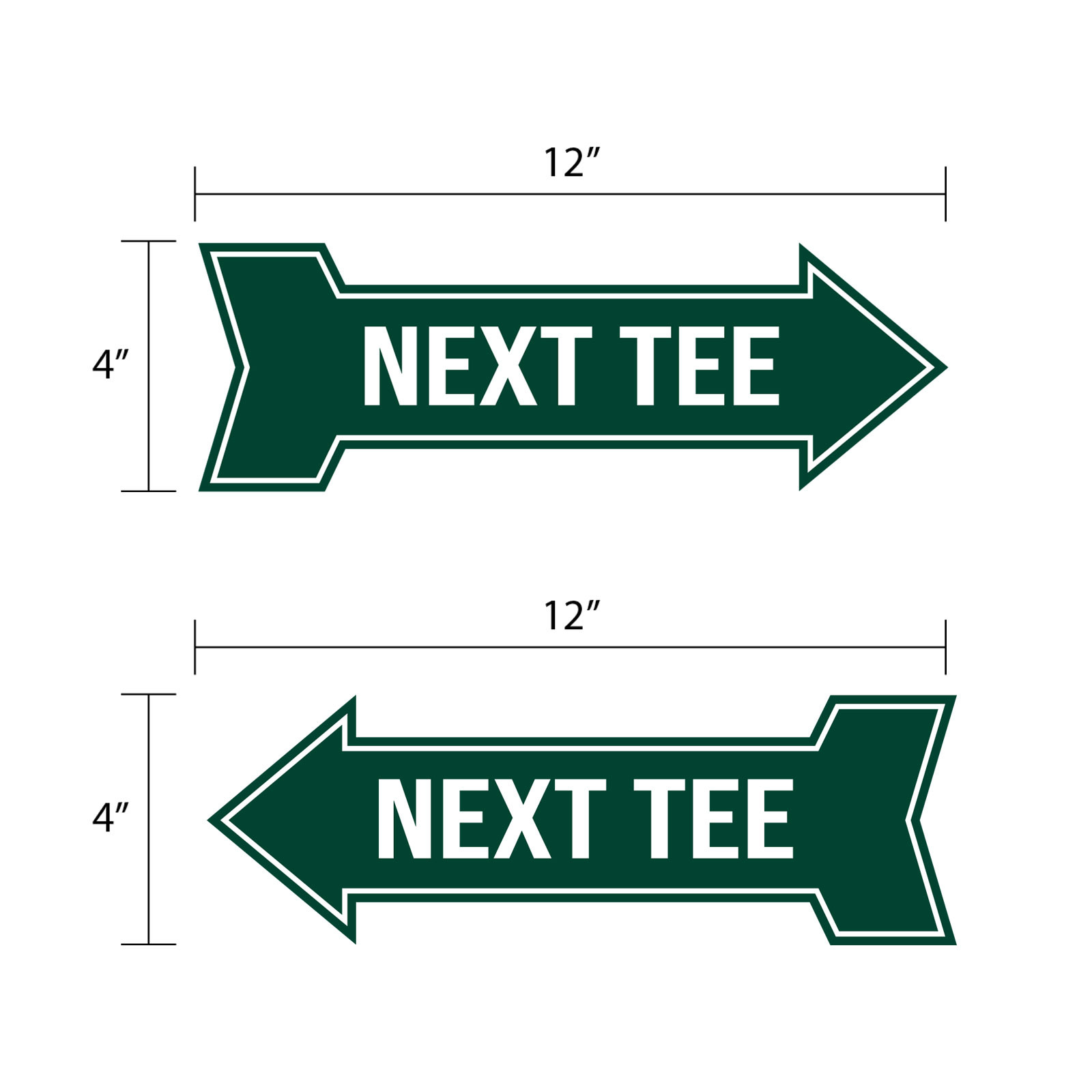 Arrow Shape Next Tee 12×4″ Wall or Door Sign | Golf Signage