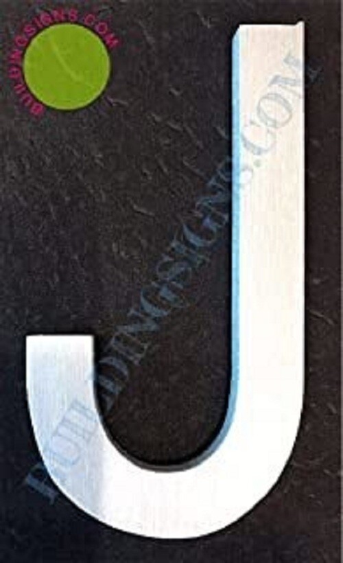 Aluminum Letter J Sign (Brush Silver,, Rust Free, 2.75 inch)….- -REF24-1027