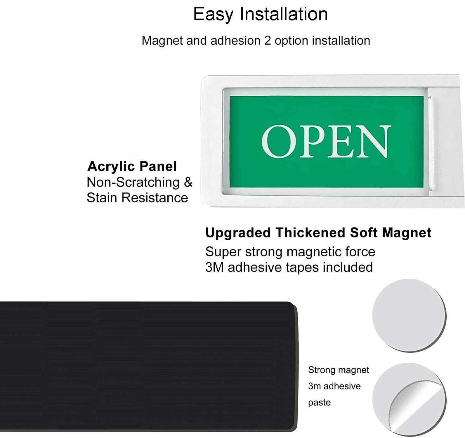 Open Closed Sign for Business Door, Open Signs privacy Slide Door Sign Indica…