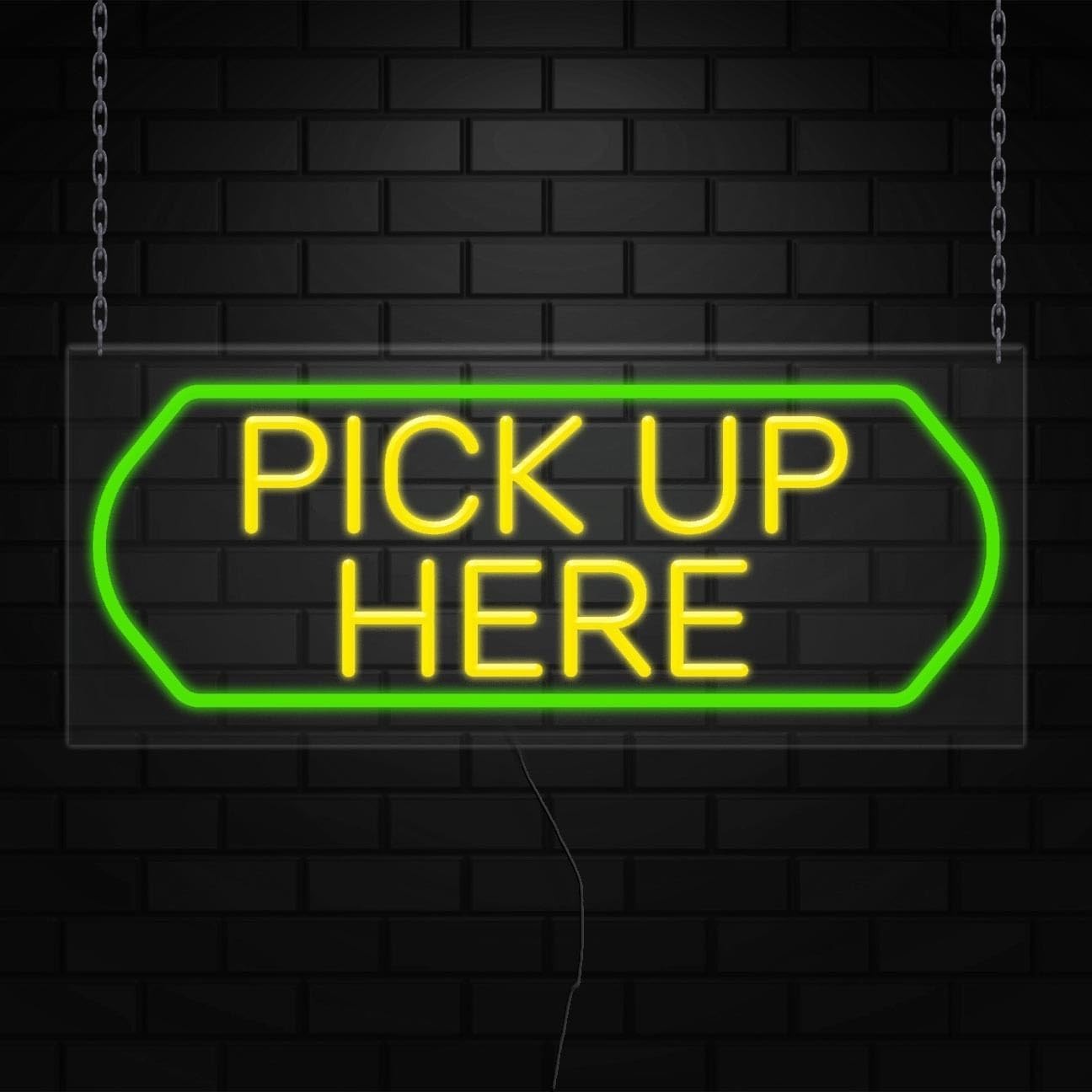 Pick-Up Here Sign for Business Displays | LED Flex Neon | 32″W x 13″H x 1″D