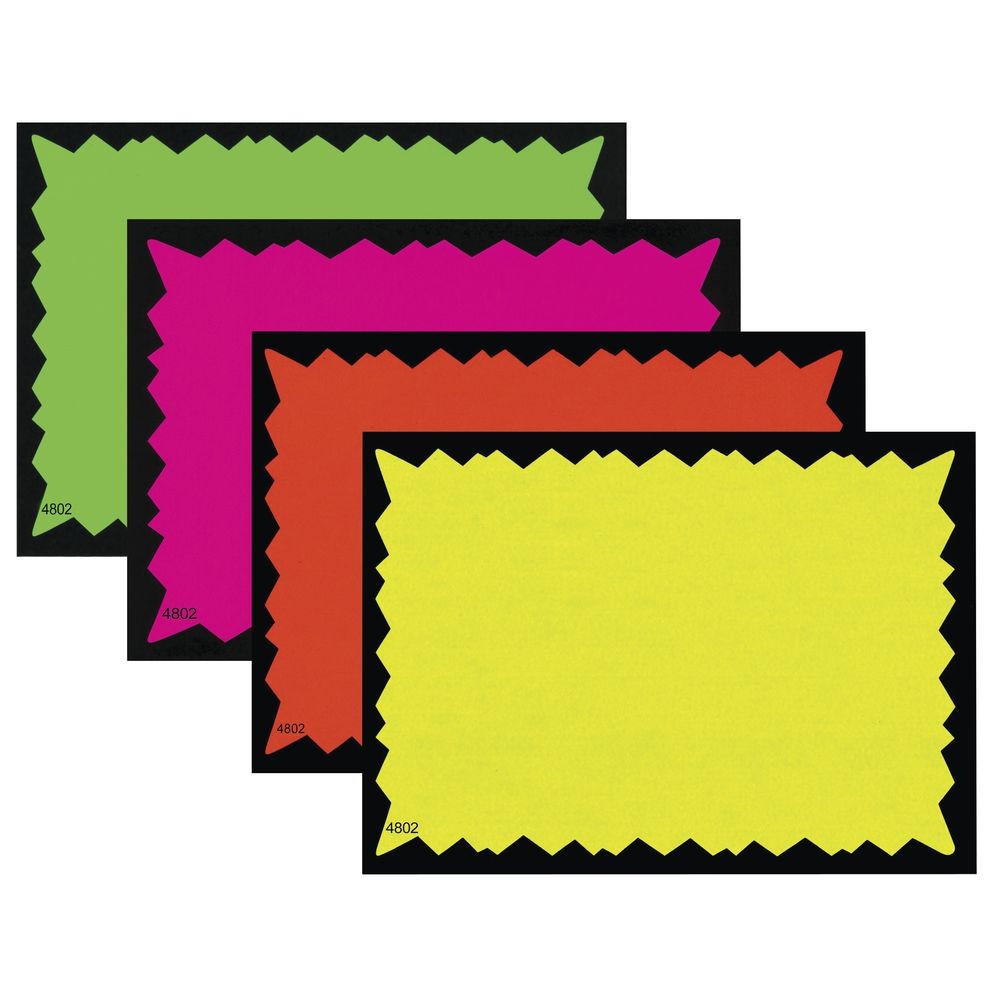 Ready Flow Hi-Impact Blank Fluorescent Sign Cards – 3 1/2″L x 2 1/2″H