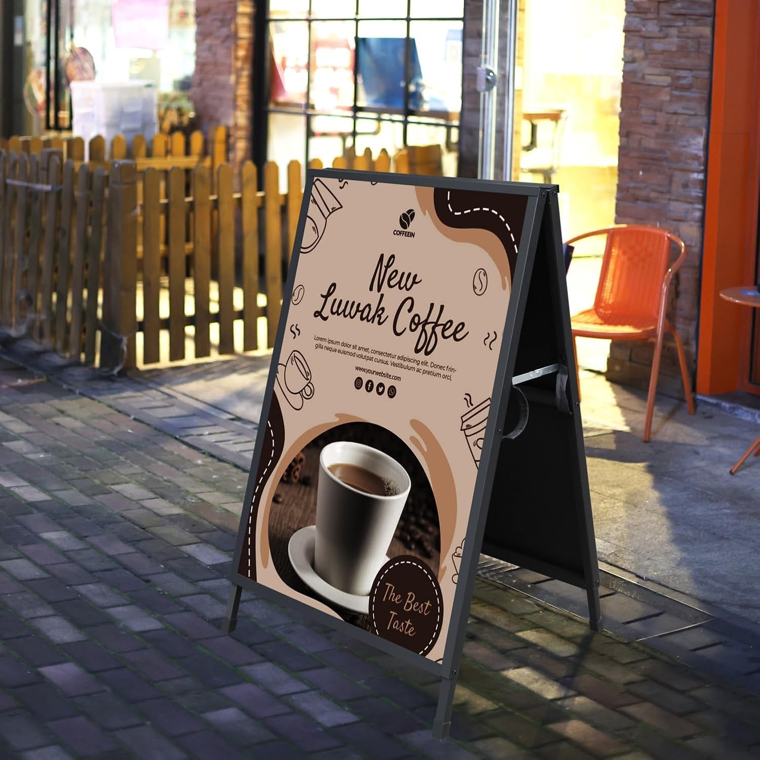 Heavy Duty Slide-in Folding A Frame Sign Sidewalk Sign 24x 36 Inch Sandwich Boar