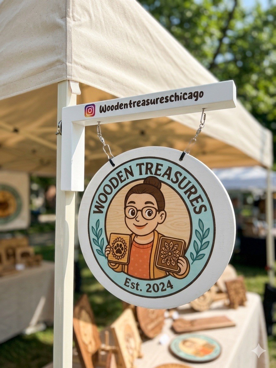 3D/UV Custom Tent Sign For Vendor Markets Social Media Craft Show