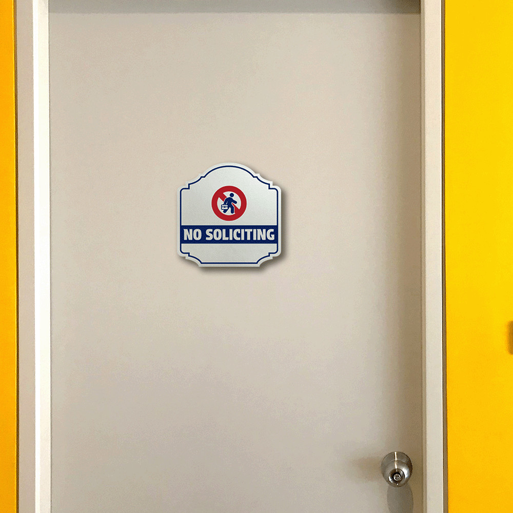 Heritage Plus No Soliciting Wall or Door Sign | Home Privacy and Business