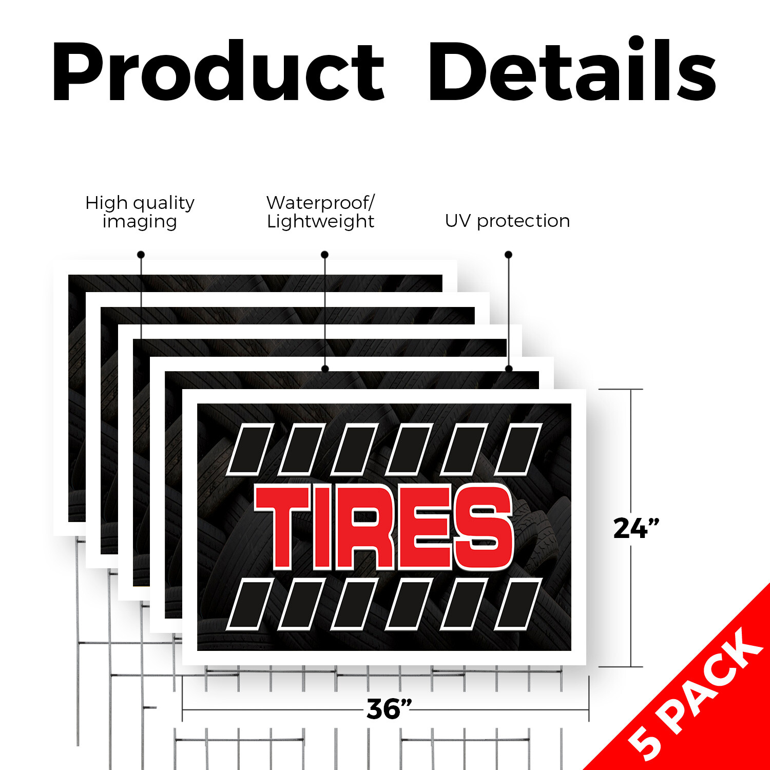 Tire Sale Yard Sign Auto Promotions, Affordable Pricing, Reliable Service