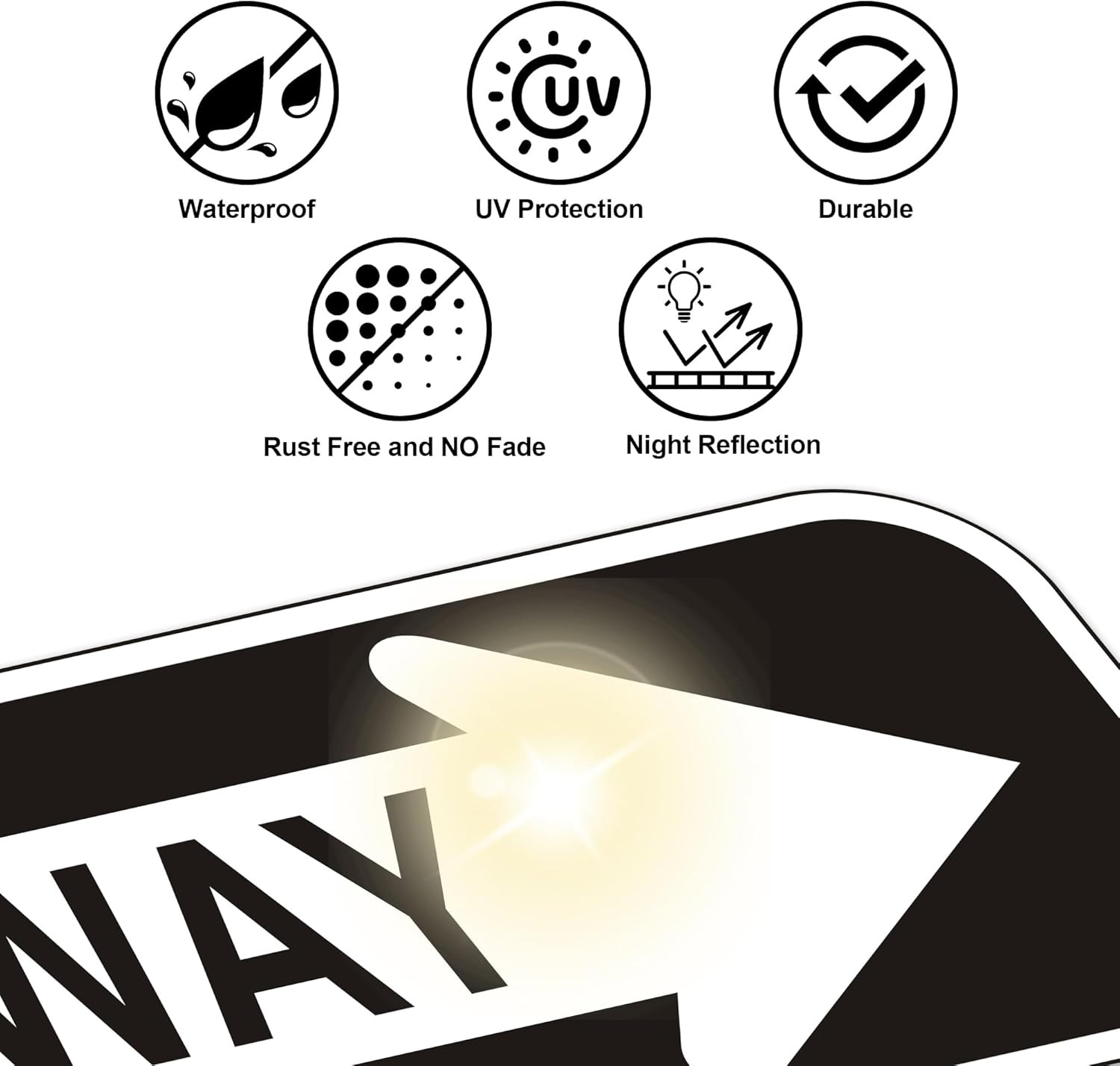 One Way Sign, (2 Pack) One Way Signs Reflective with Right Arrow for Outdoor Str