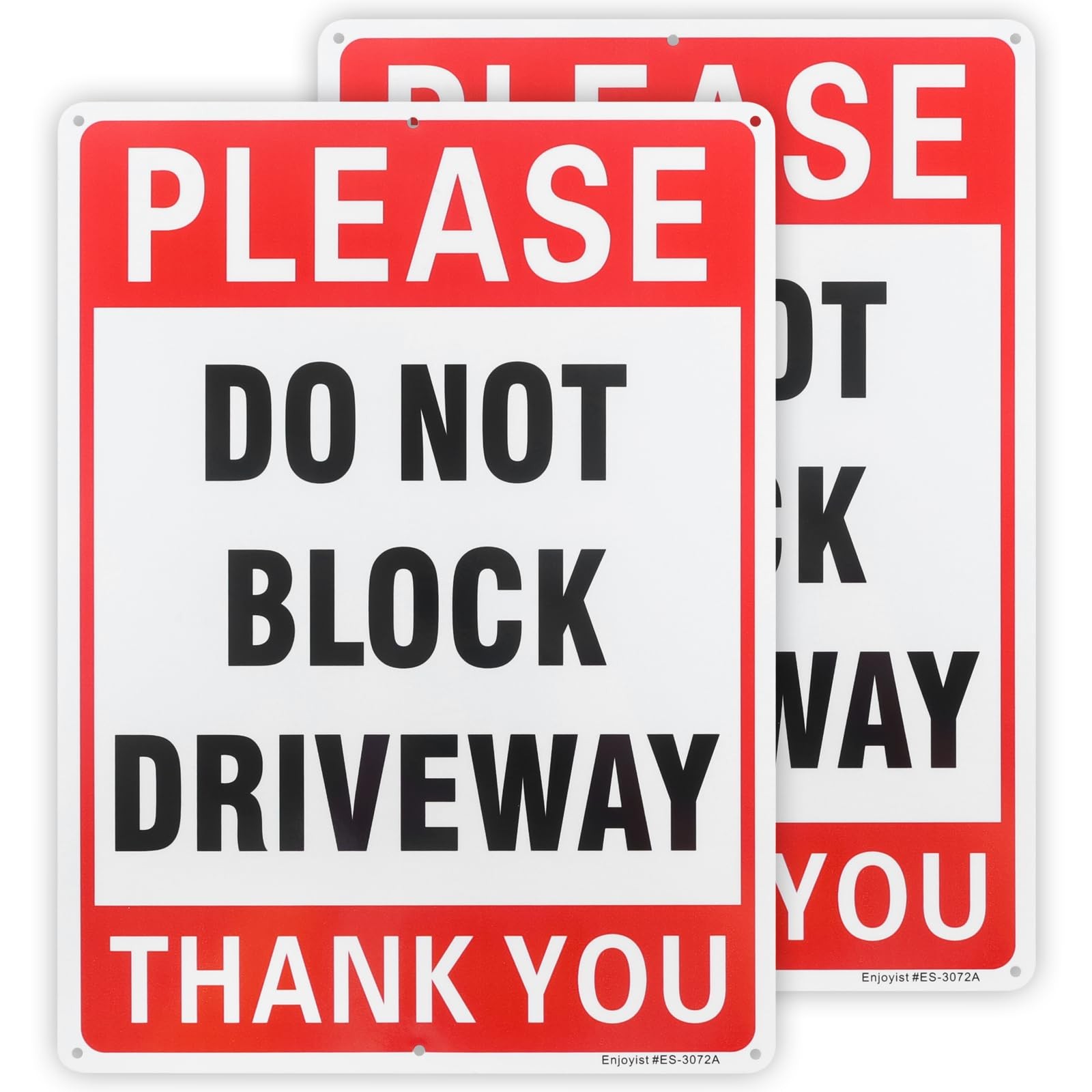 2 PCS 14×10 Inch Please Do Not Block Driveway Sign .040 Reflective Aluminum