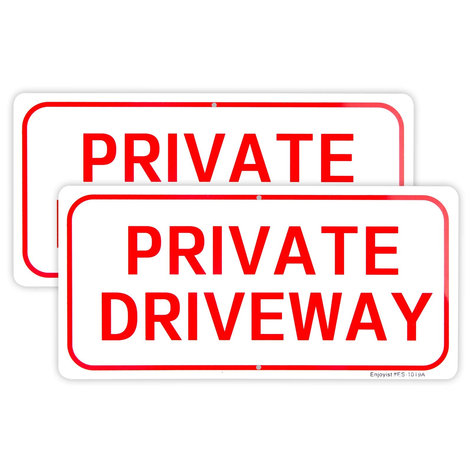 2 PCS Reflective Aluminum Private Driveway Warning Sign Rust Free 14×7 Inch
