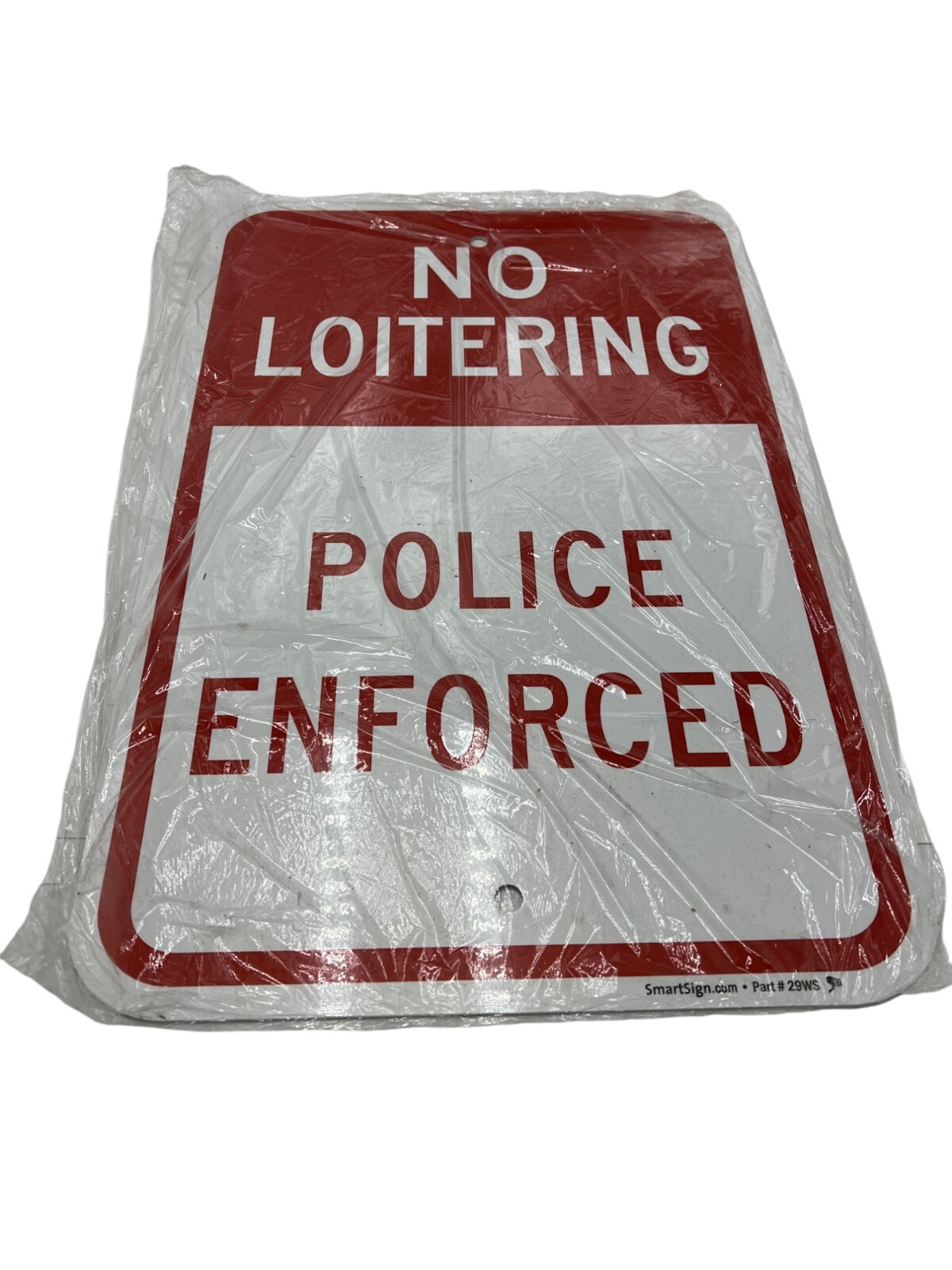 SmartSign “No Loitering – Police Enforced” Sign 12″ x 18″ Aluminum Wall Mount