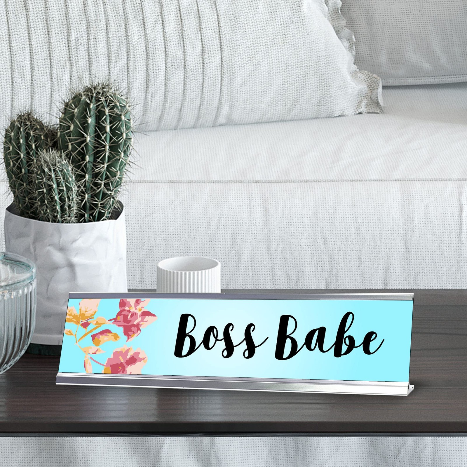 Boss Babe, Aqua Desk Sign (2 x 8″)