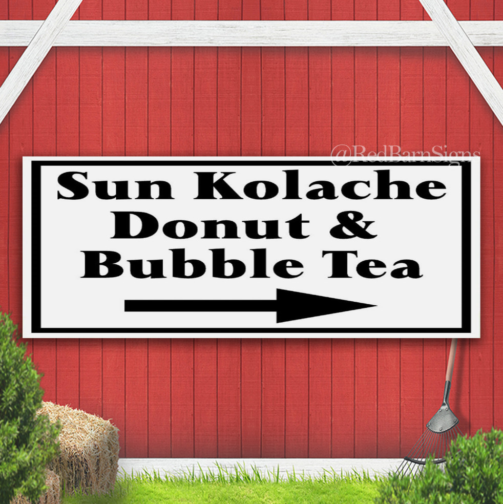 Sun Kolache Donut and Bubble Tea Indoor Outdoor Banner Sign with grommets