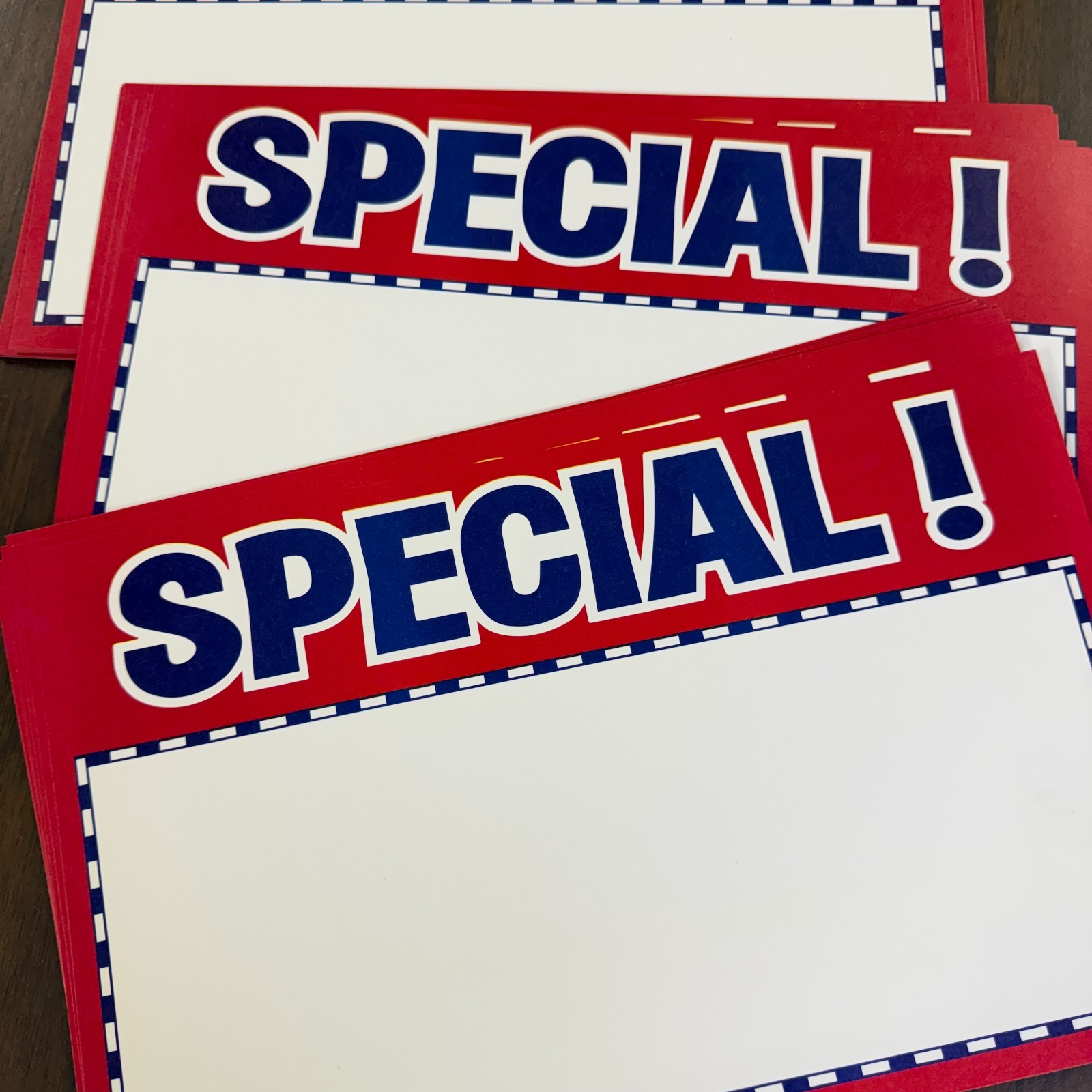 Special Price Signs for Retail Stores -11″w x 7″H- 48 pieces- R/W/B