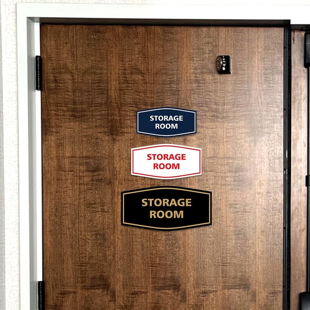 1 PCS Fancy Storage Room Sign Brushed Silver Large Office Wall Door Decor