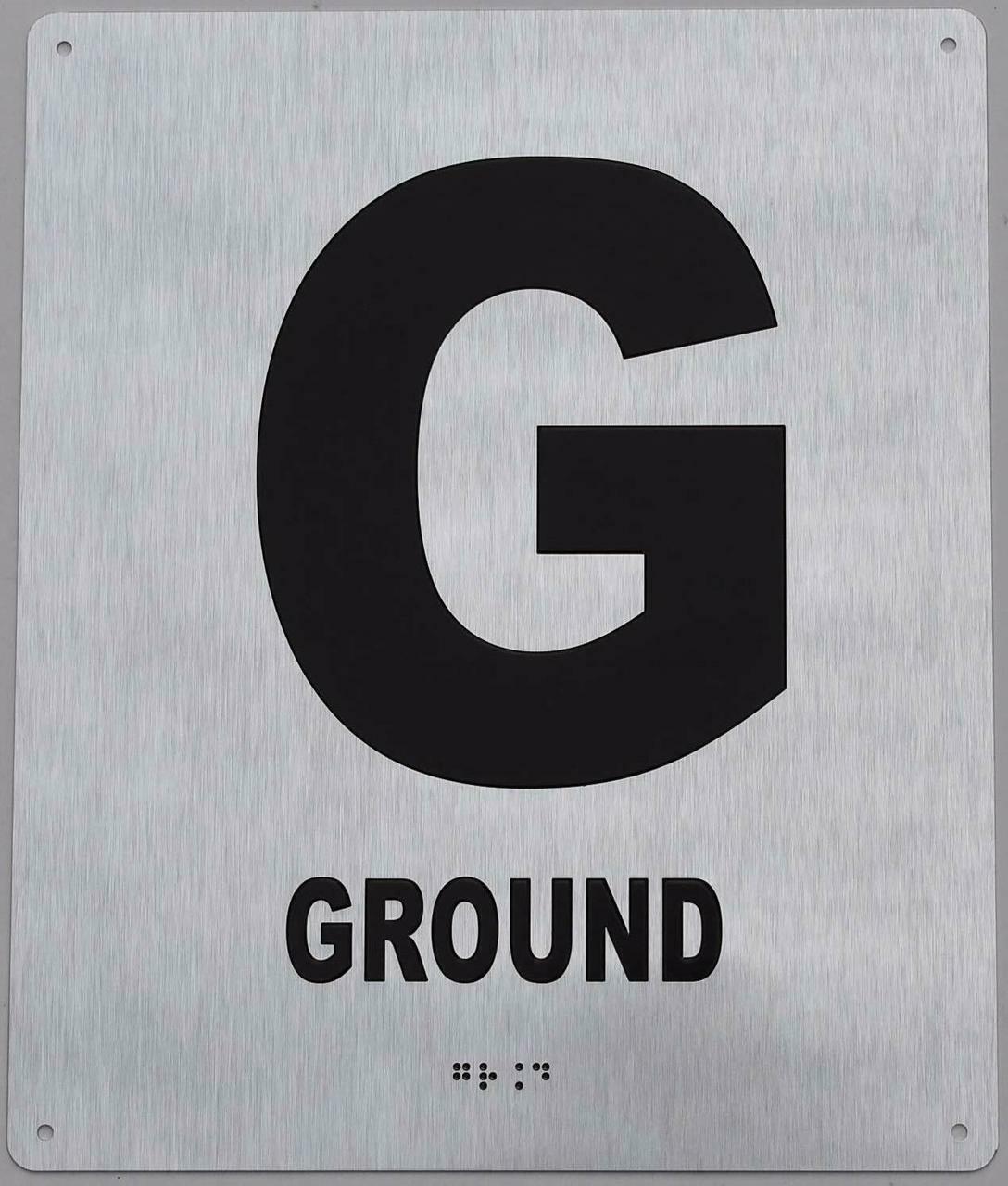 Ground Floor Sign- Floor Number Sign- Tactile Touch Braille Sign�…REF24-1027