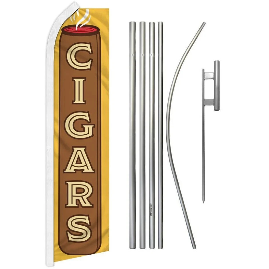 Medical MJ Dispensary Cigar Variations Swooper Advertising Banner Flag Pole Kits